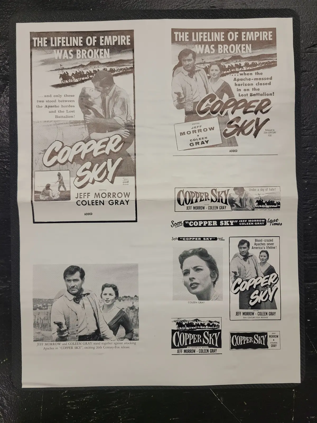 "Copper Sky" Original Movie Ad Mat Mold And Ad Clip Art Print 1