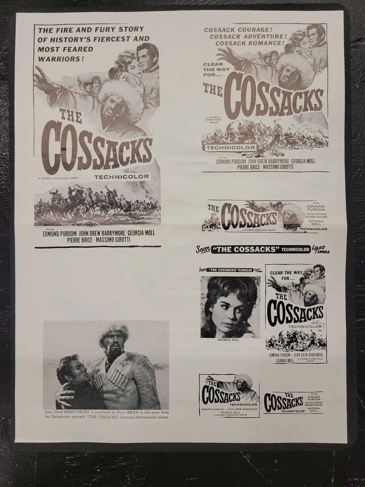 "The Cossacks" Original Movie Ad Mat Mold And Ad Clip Art Print 1