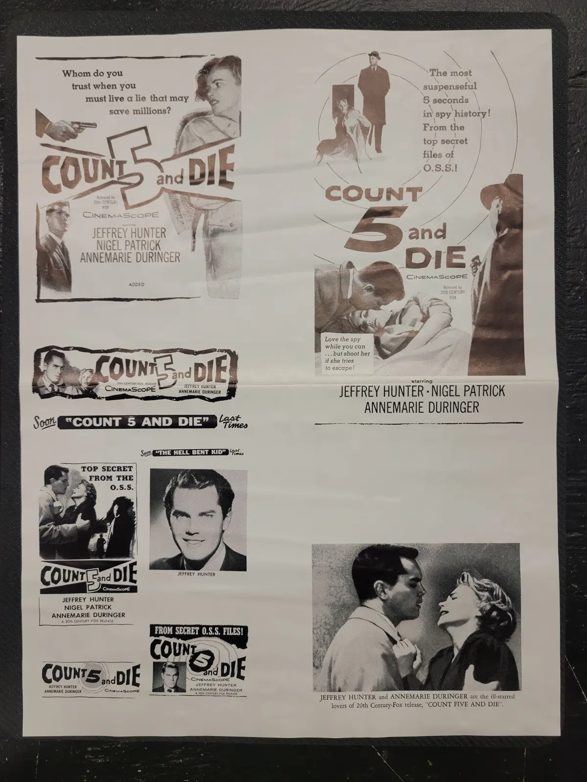 "Count 5 And Die" Original Movie Ad Mat Mold And Ad Clip Art Print 1