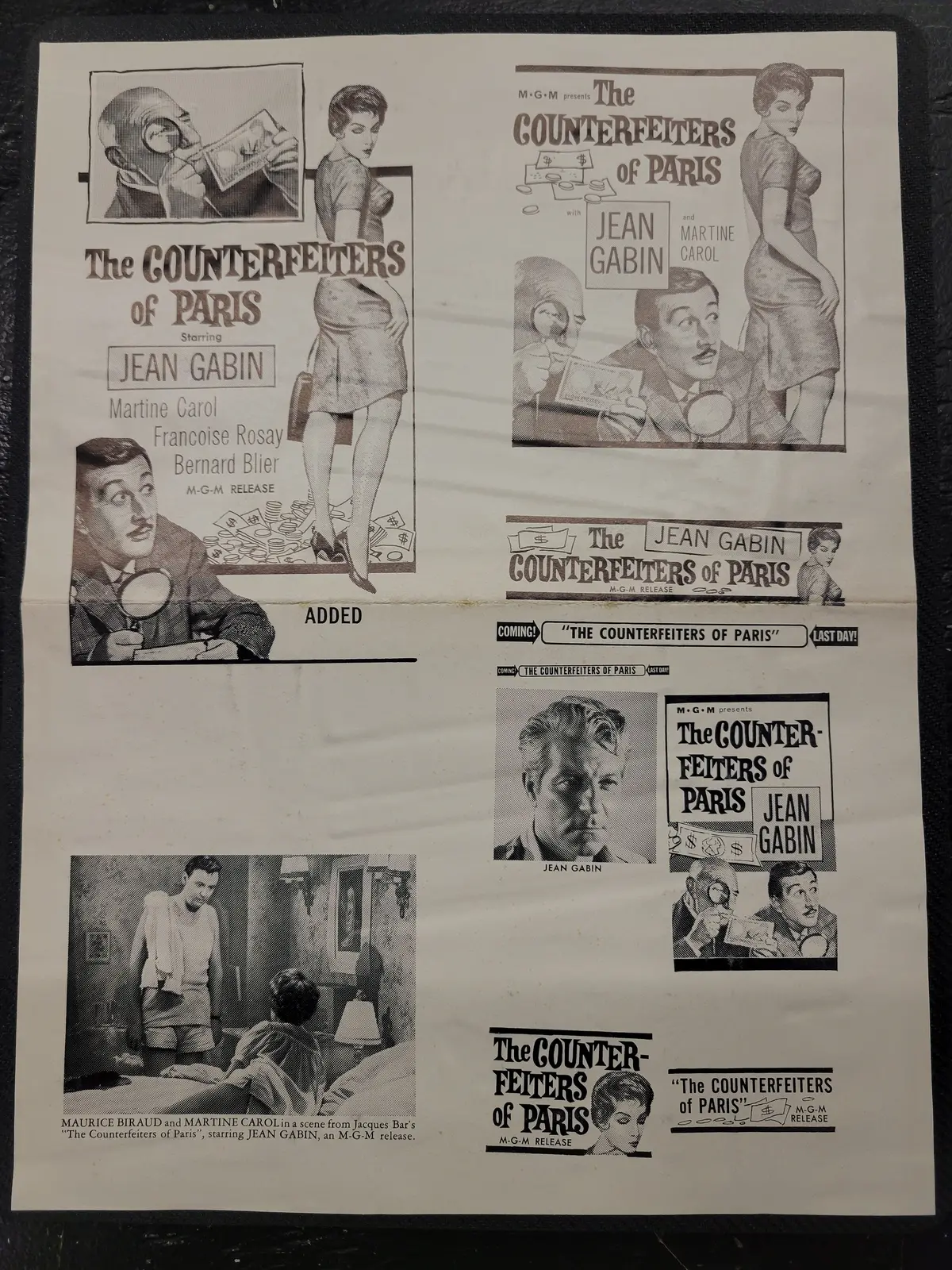 "The Counterfeiters Of Paris" Original Movie Ad Mat Mold And Ad Clip Art Print 1