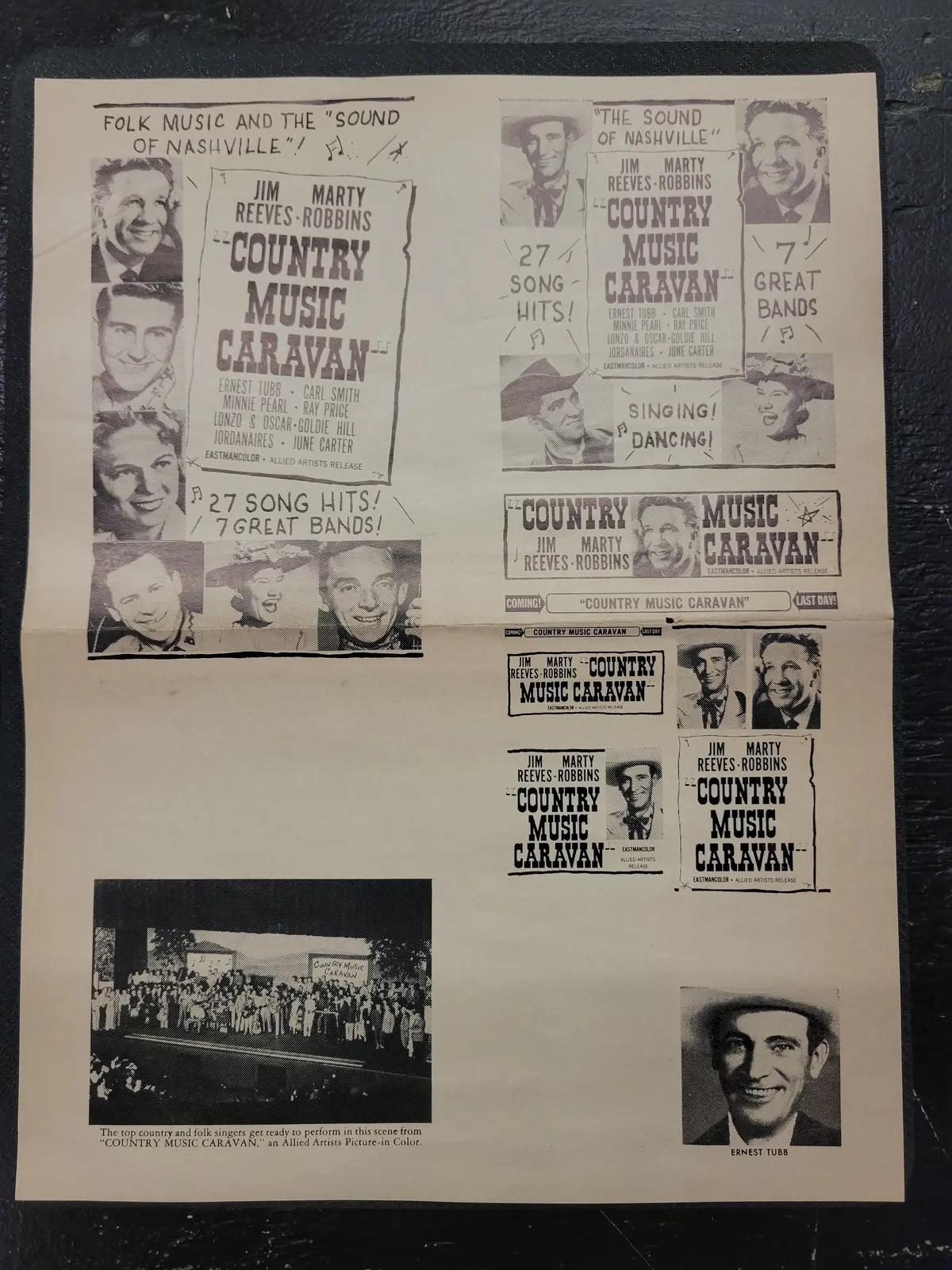 "Country Music Caravan" Original Movie Ad Mat Mold And Ad Clip Art Print 1