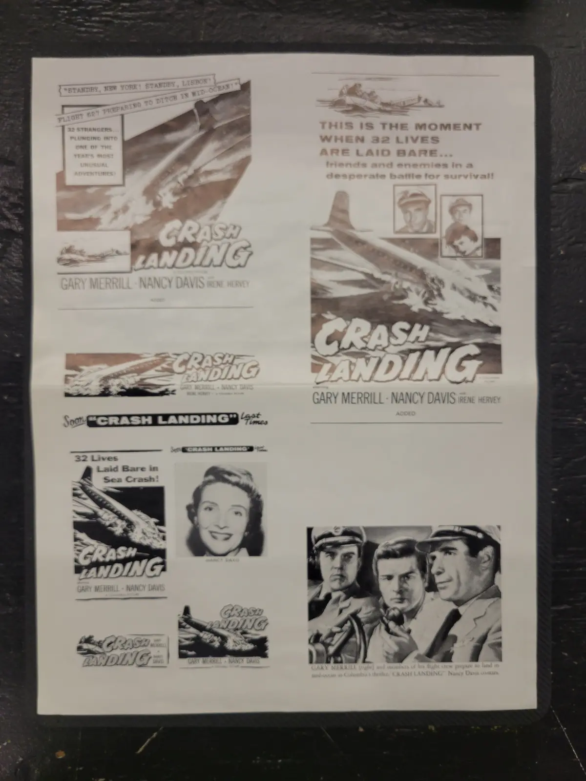 "Crash Landing" Original Movie Ad Mat Mold And Ad Clip Art Print 1