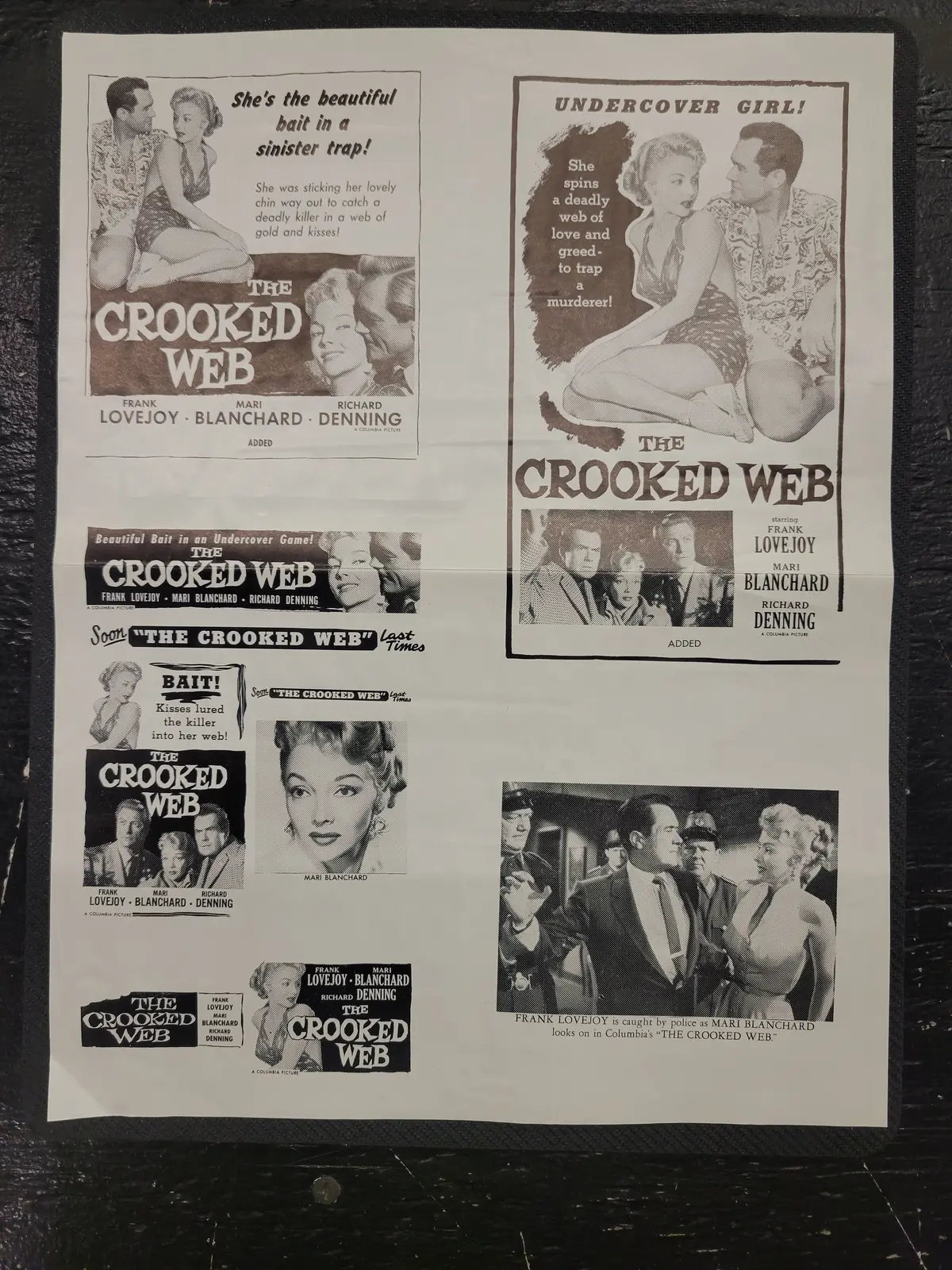 "The Crooked Web" Original Movie Ad Mat Mold And Ad Clip Art Print 1