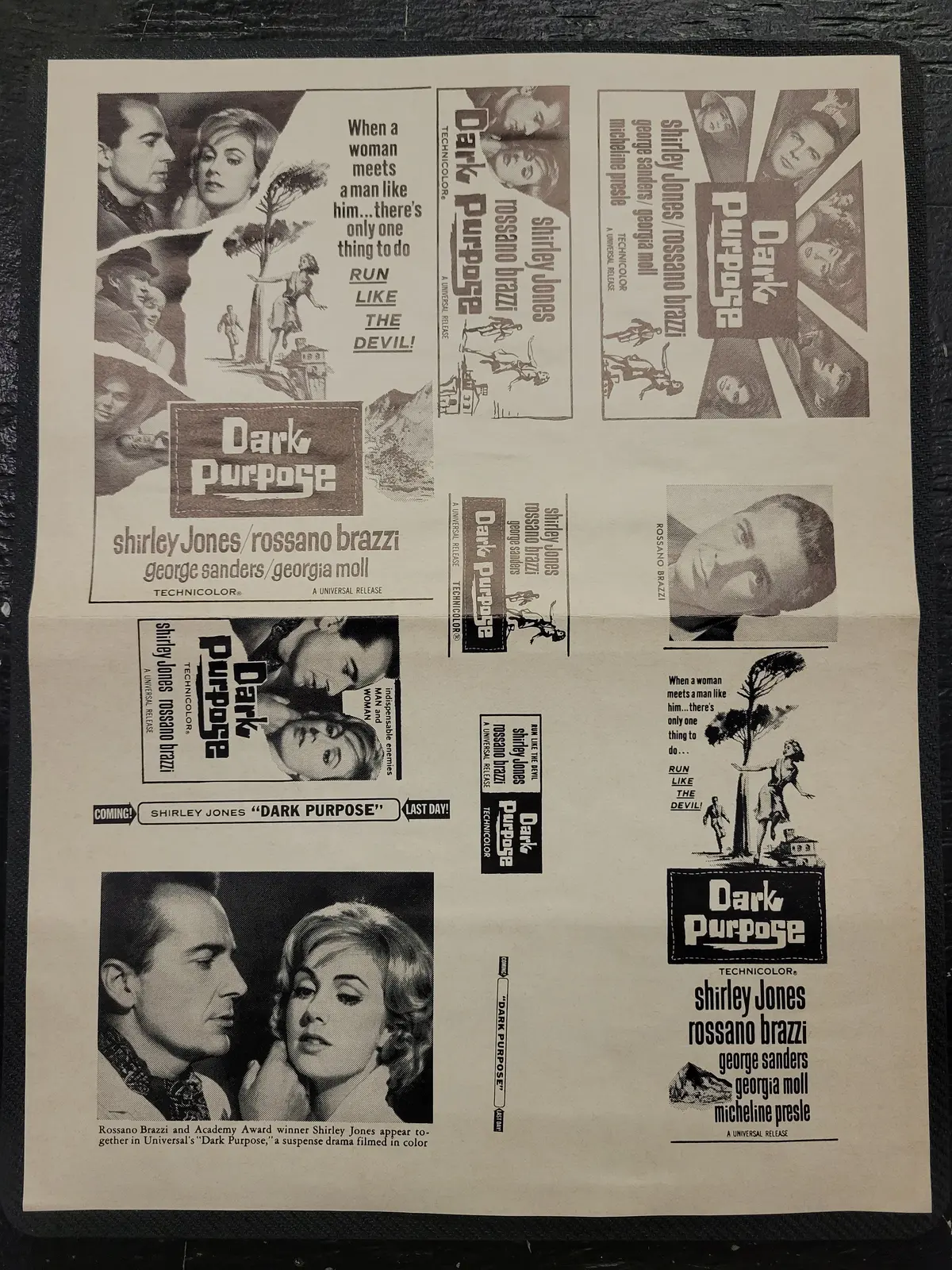 "Dark Purpose (L'intrigo)" Original Movie Ad Clip Art Print 1