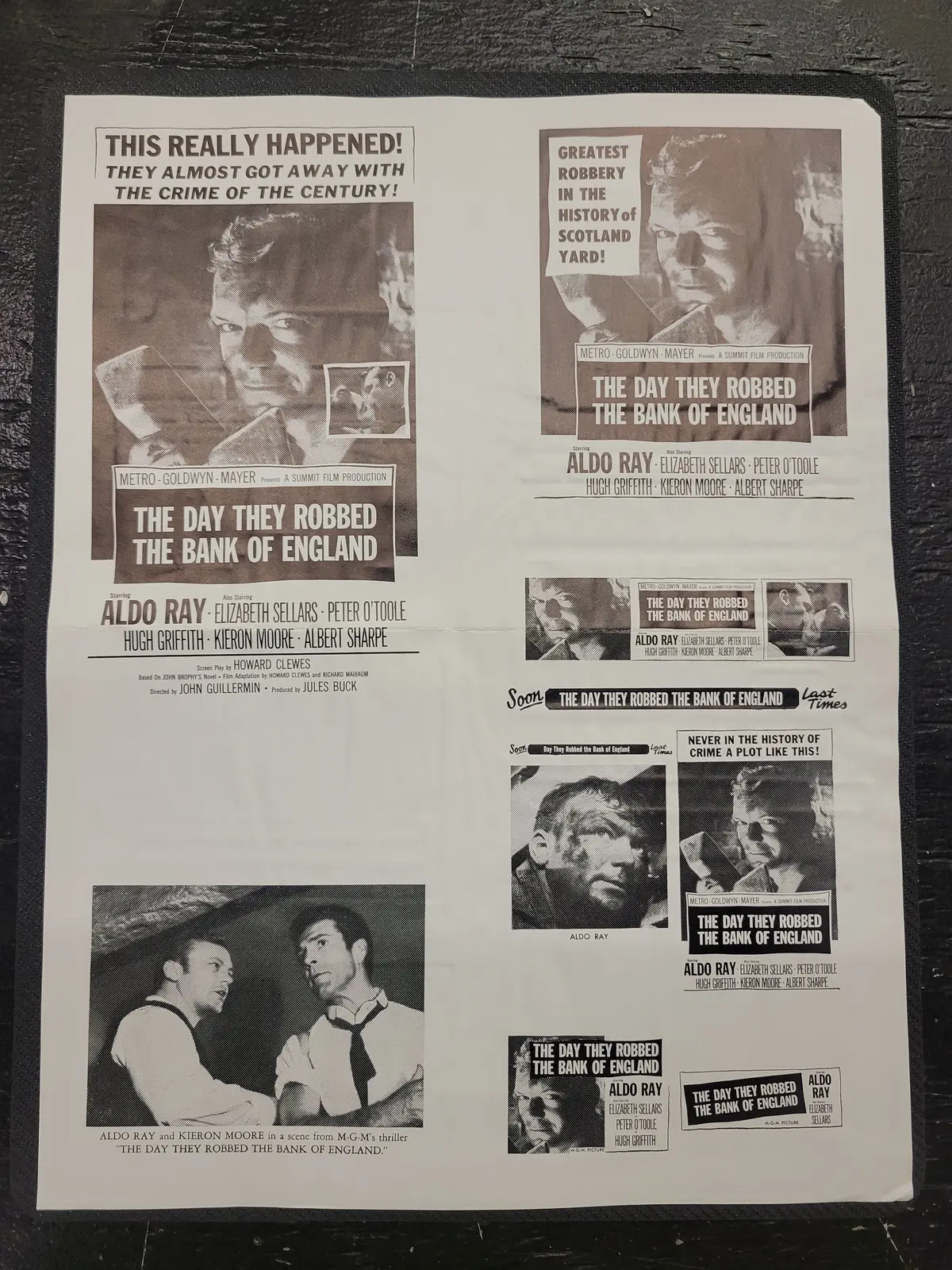 "The Day They Robbed The Bank Of England" Original Movie Ad Mat Mold And Ad Clip Art Print 1
