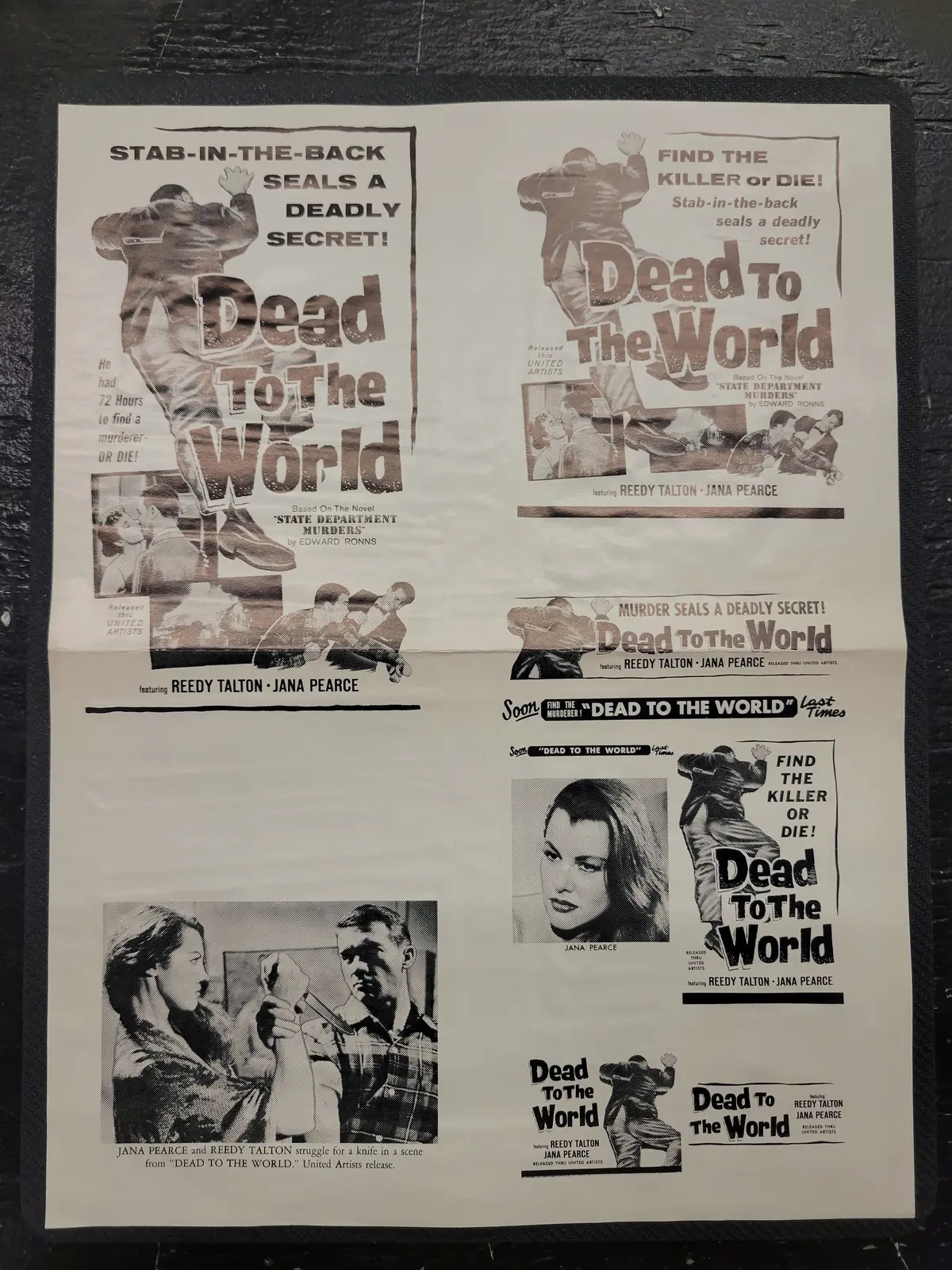 "Dead To The World" Original Movie Ad Mat Mold And Ad Clip Art Print 1