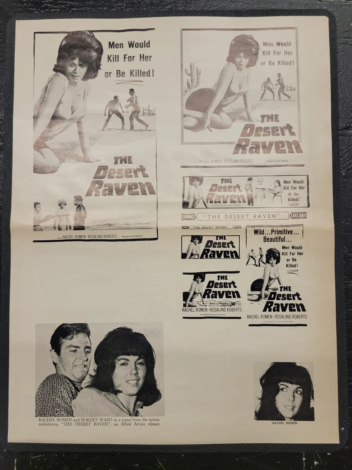 "The Desert Raven" Original Movie Ad Mat Mold And Ad Clip Art Print 1