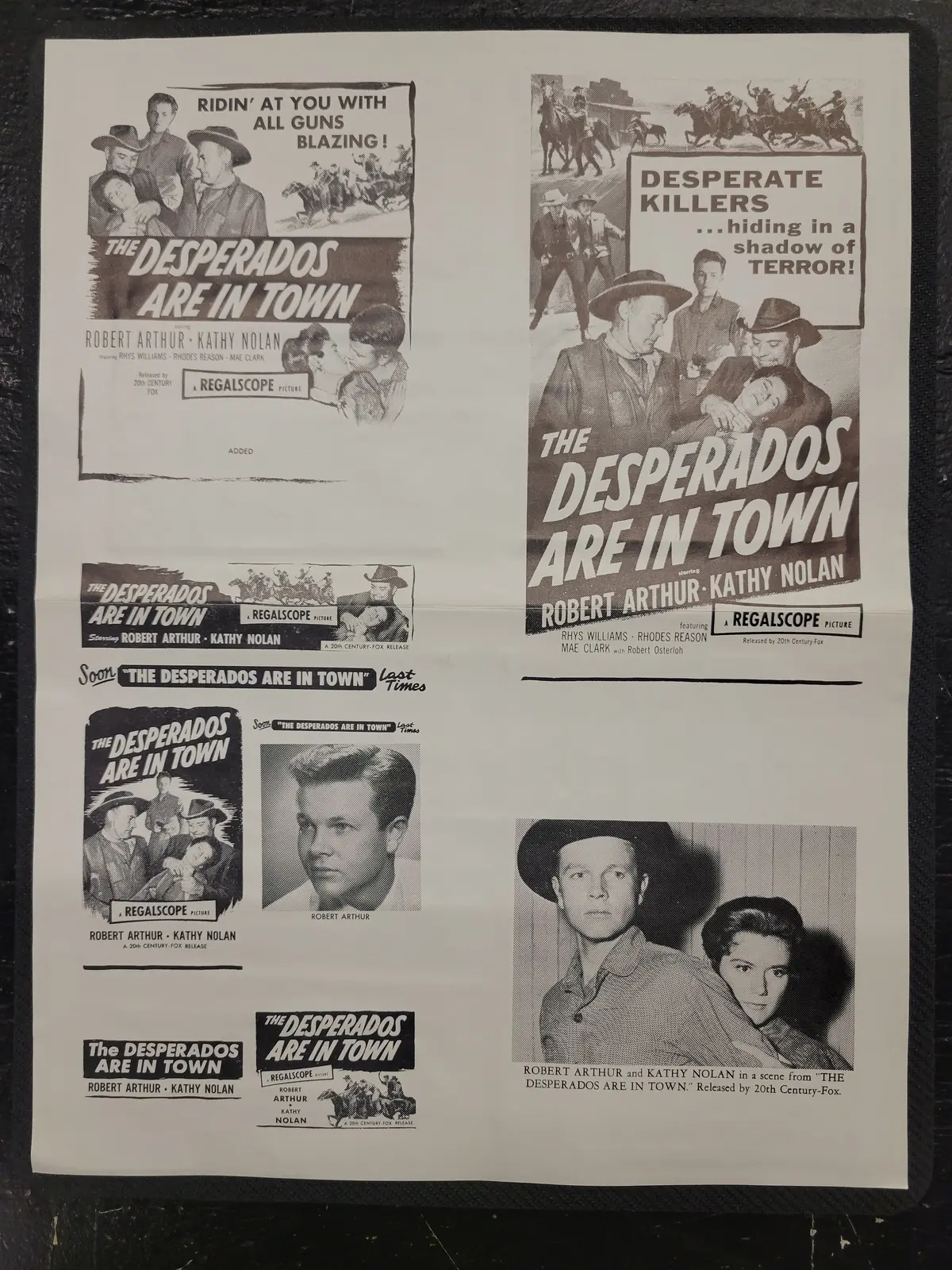 "The Desperados Are In Town" Original Movie Ad Mat Mold And Ad Clip Art Print 1