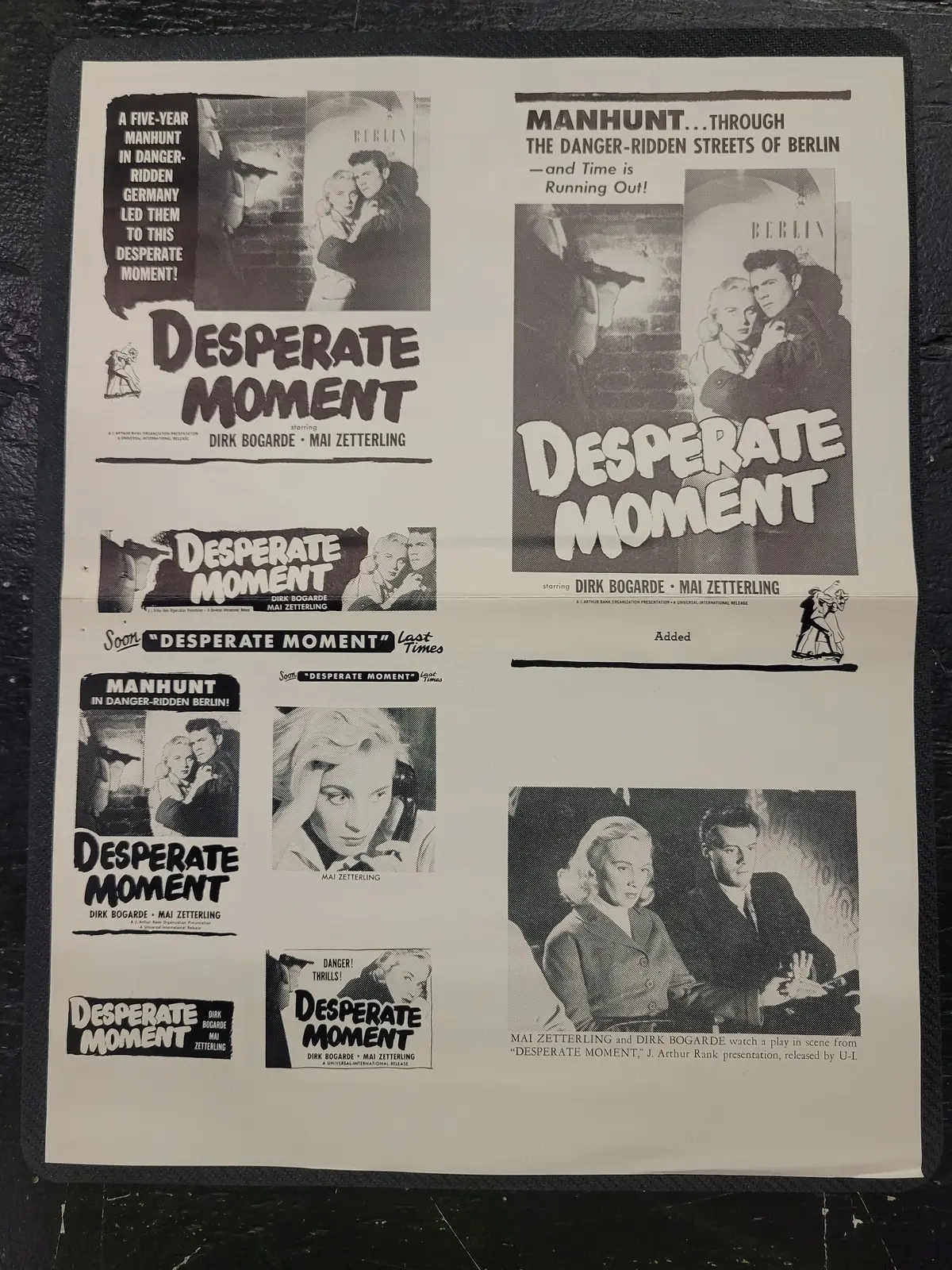 "Desperate Moment" Original Movie Ad Mat Mold And Ad Clip Art Print 1