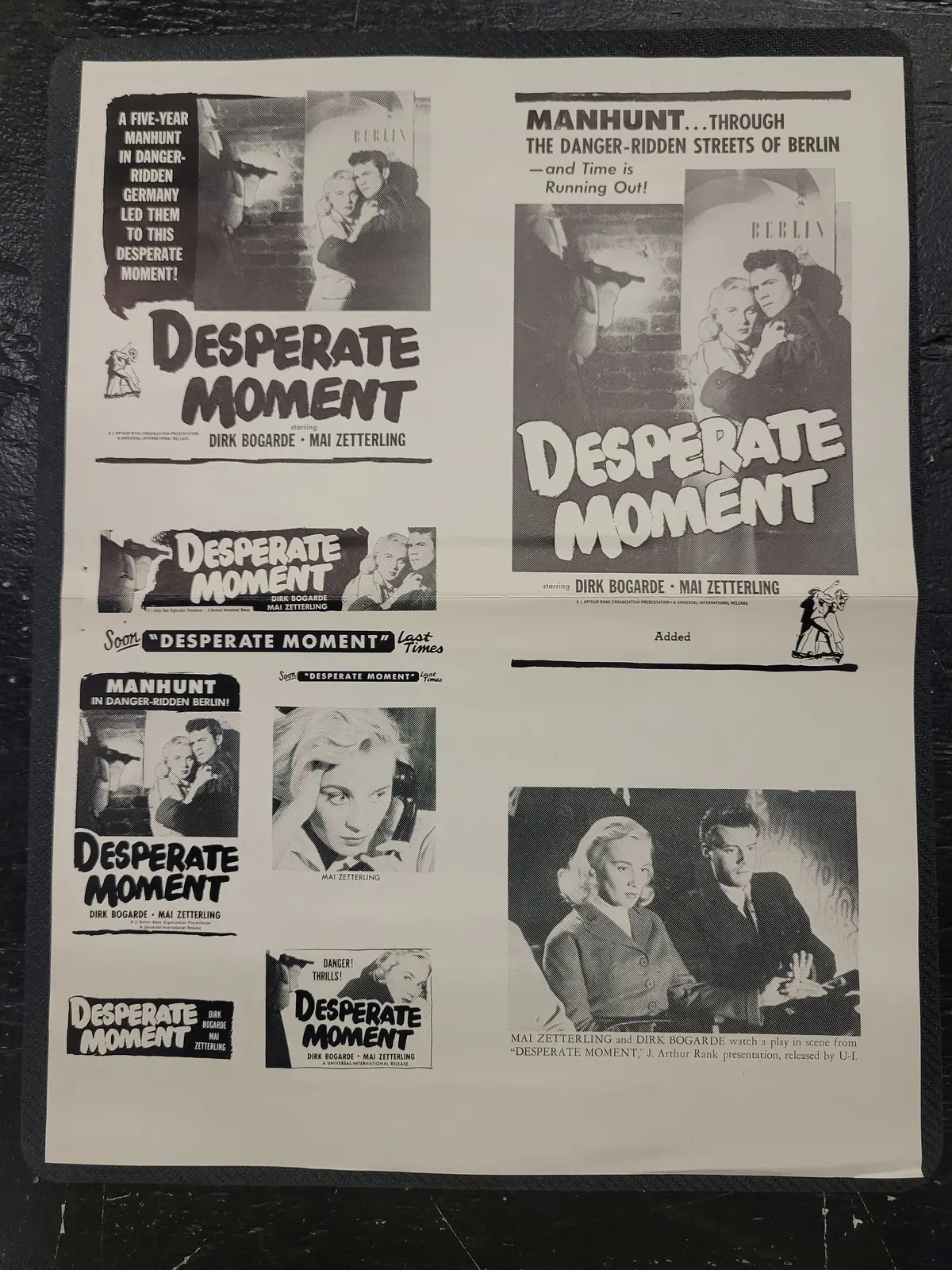 "Desperate Moment" Original Movie Ad Clip Art Print 1