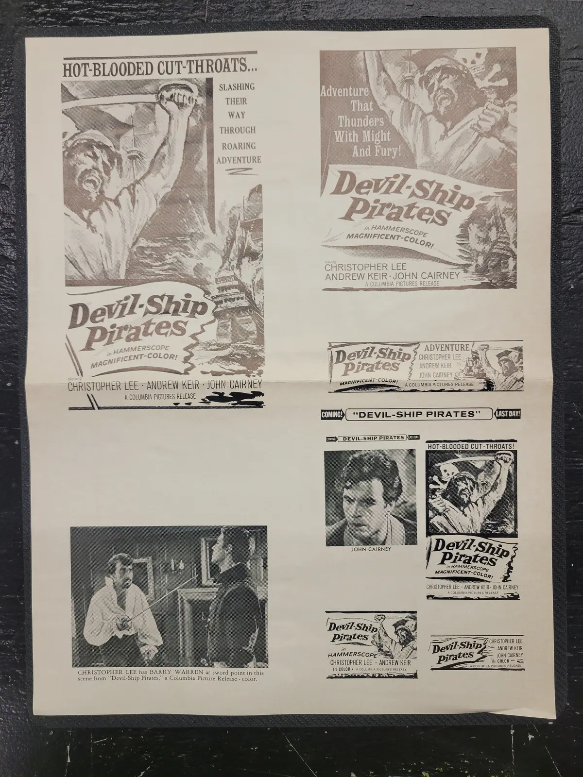 "Devil-Ship Pirates" Original Movie Ad Mat Mold And Ad Clip Art Print 1