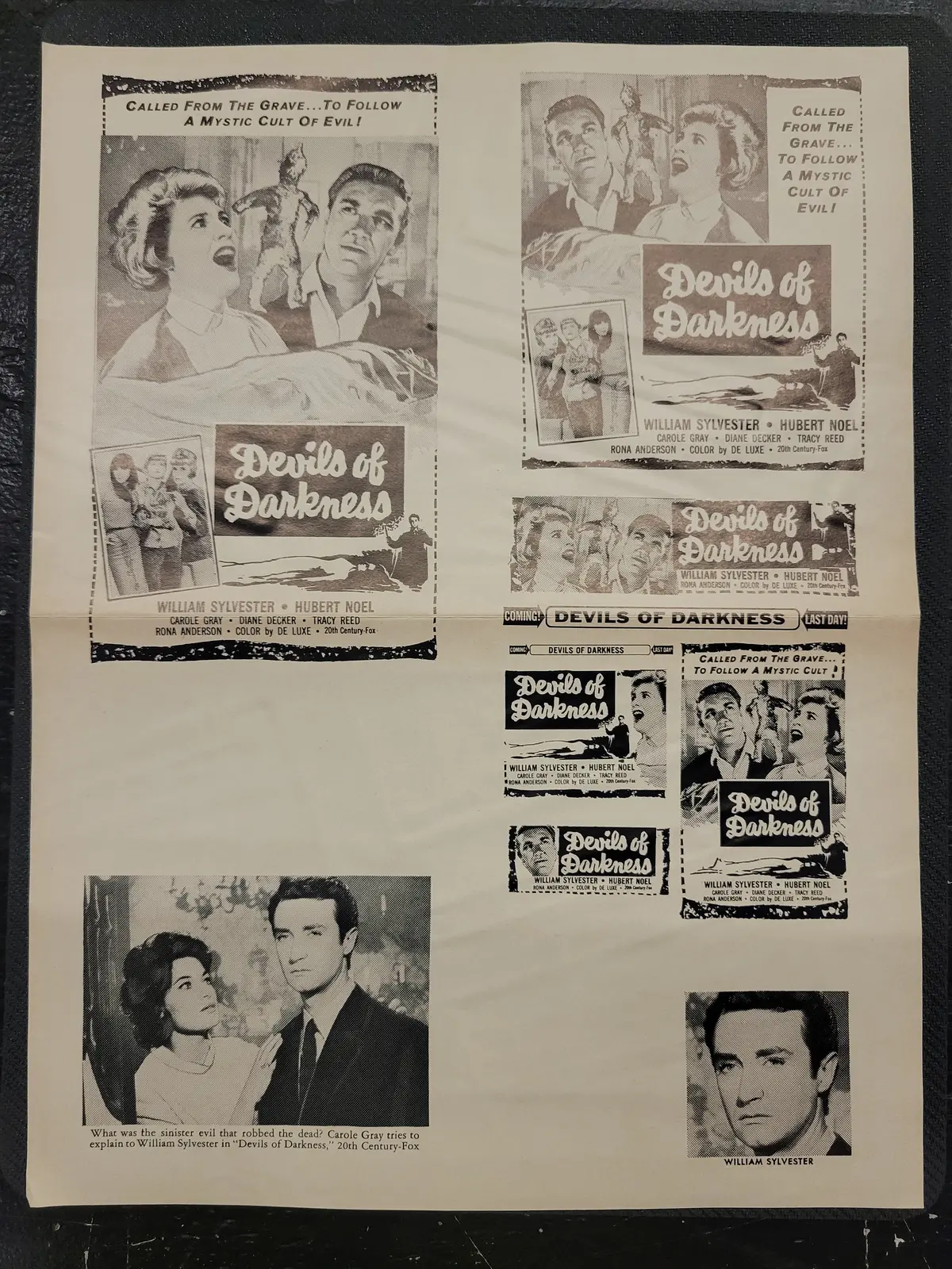 "Devils Of Darkness" Original Movie Ad Mat Mold And Ad Clip Art Print 1
