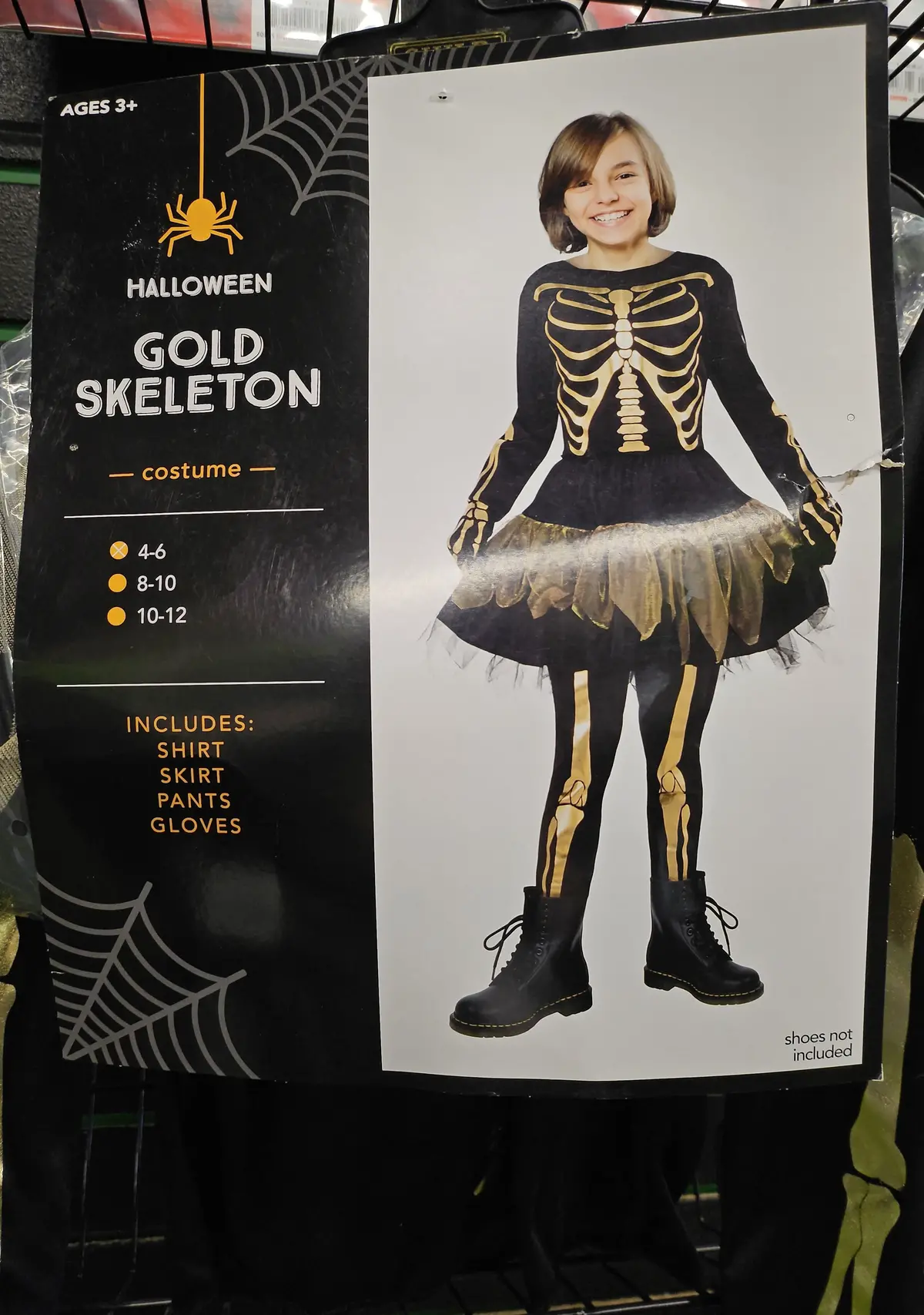 Gold Skeleton Costume Size 4-6 1