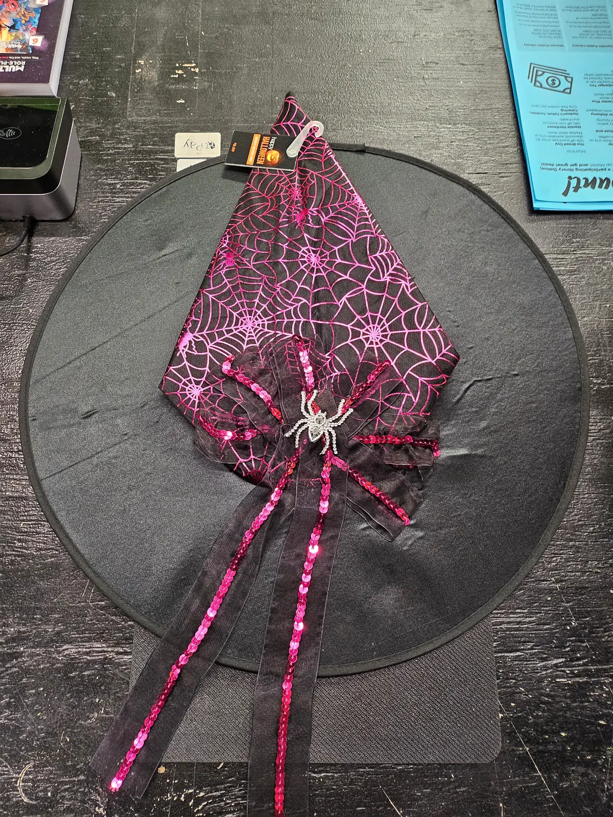 Purple And Black Web Witch Hat 1