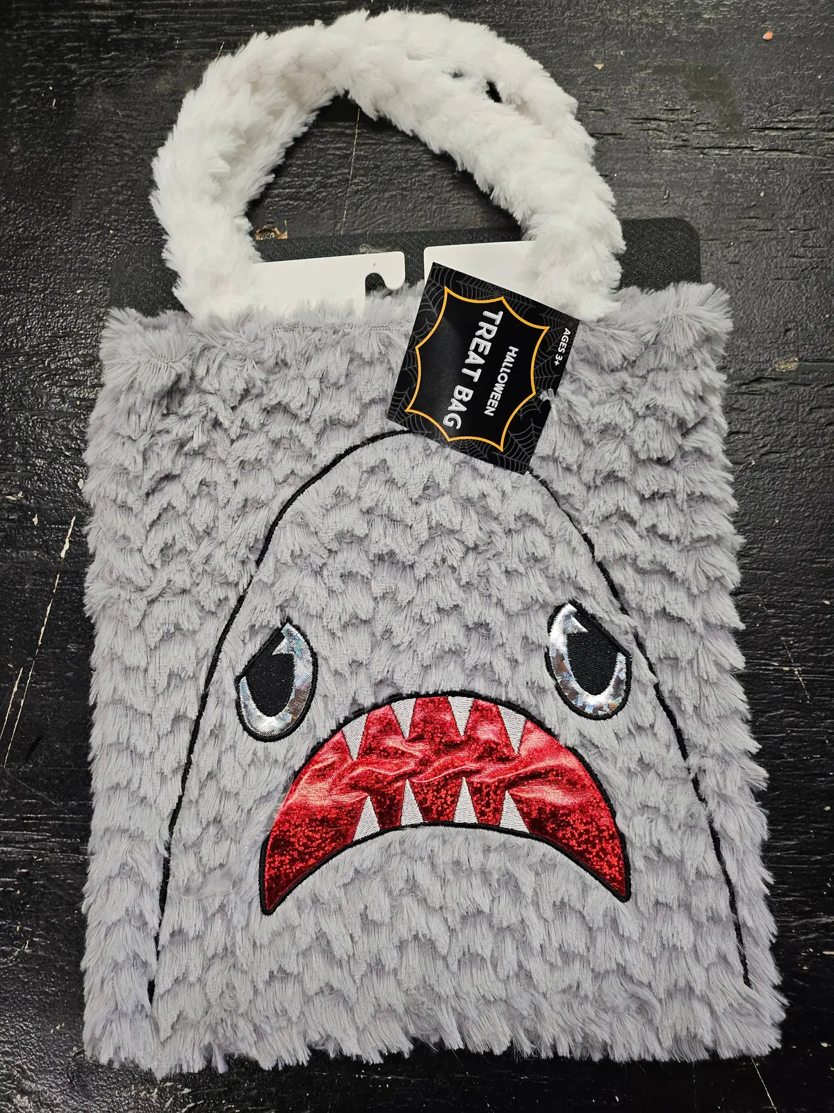 Fuzzy Shark Trick Or Treat Bag 1