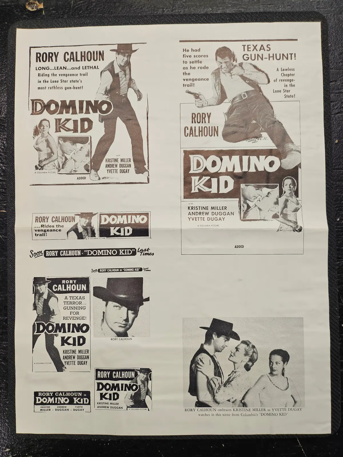 "Domino Kid" Original Movie Ad Mat Mold And Ad Clip Art Print 1