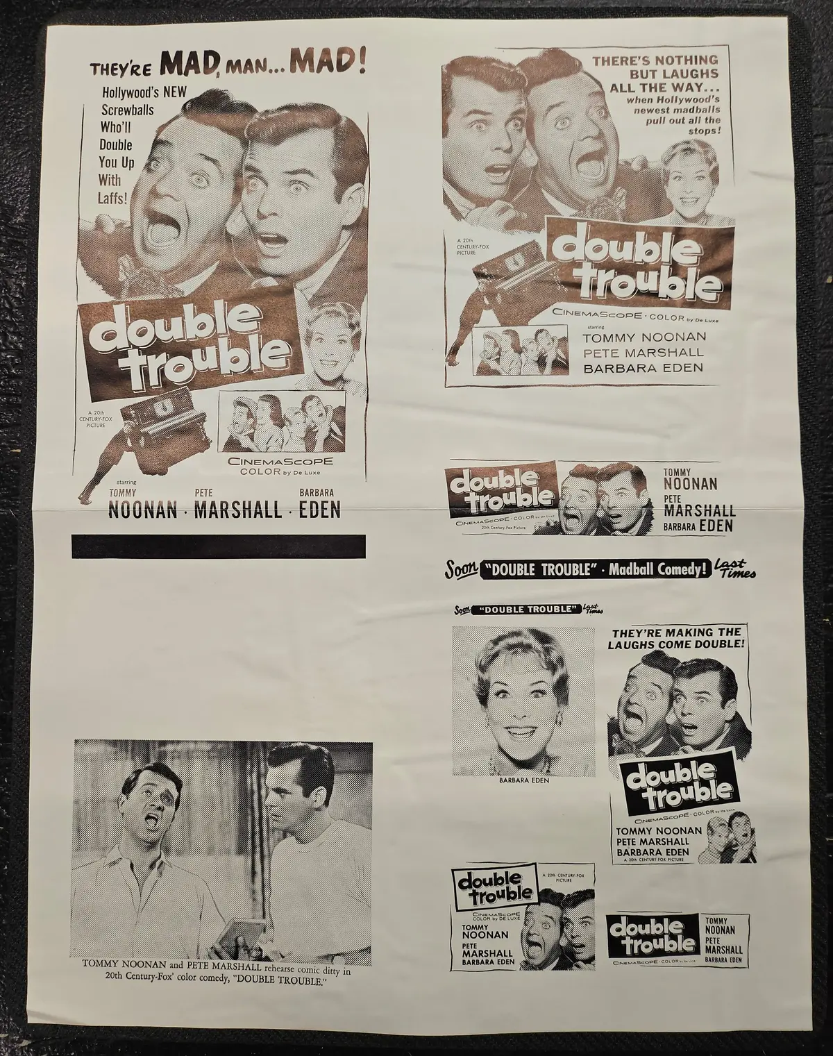 "Double Trouble (Swingin' Along)" Original Movie Ad Mat Mold And Ad Clip Art Print 1