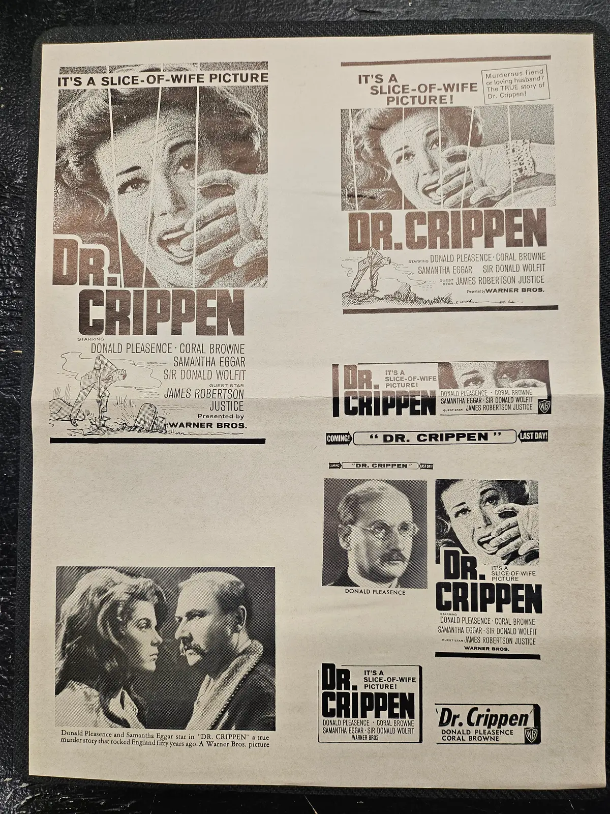 "Dr. Crippen" Original Movie Ad Mat Mold And Ad Clip Art Print 1