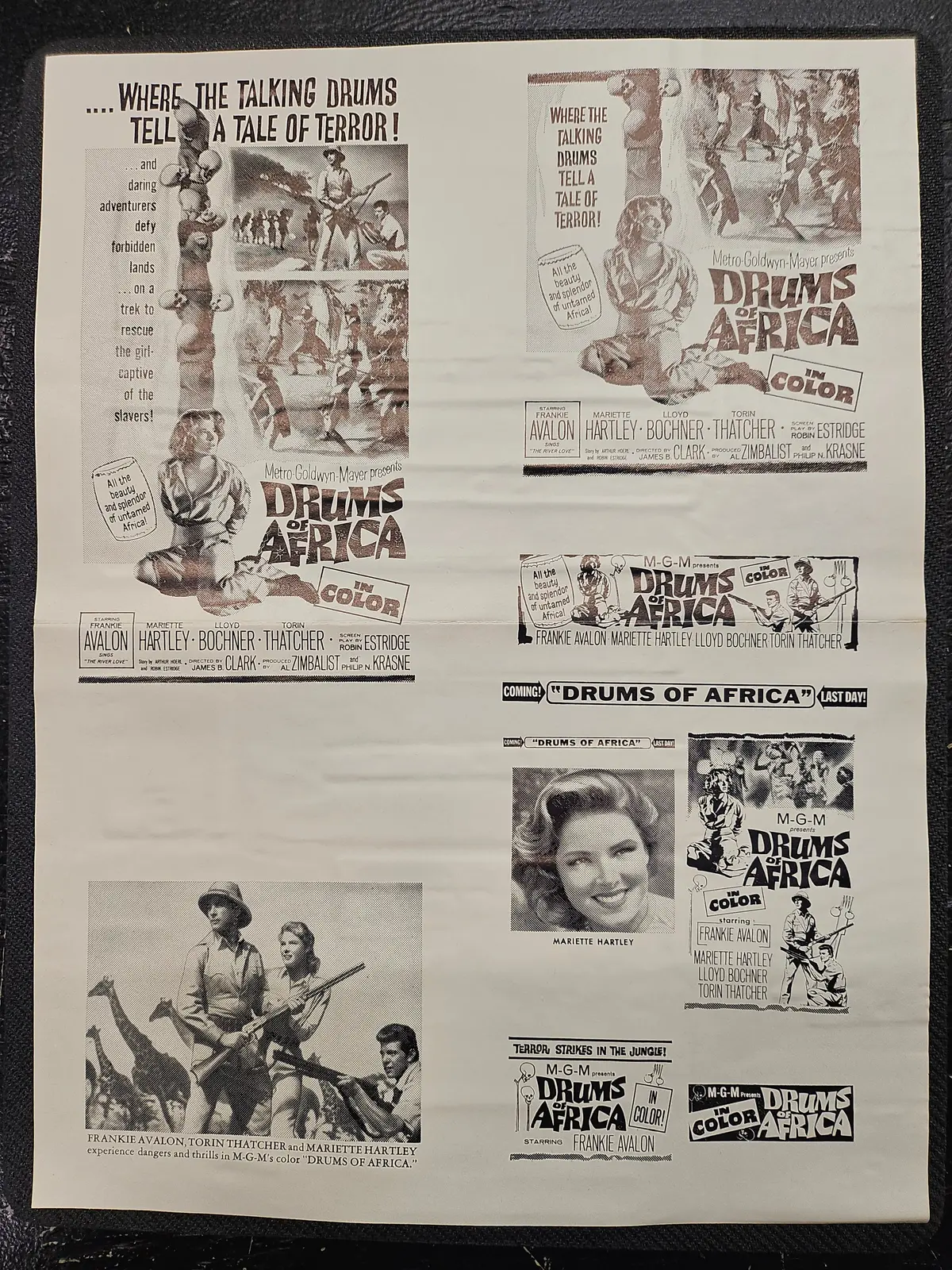 "Drums Of Africa" Original Movie Ad Mat Mold And Ad Clip Art Print 1