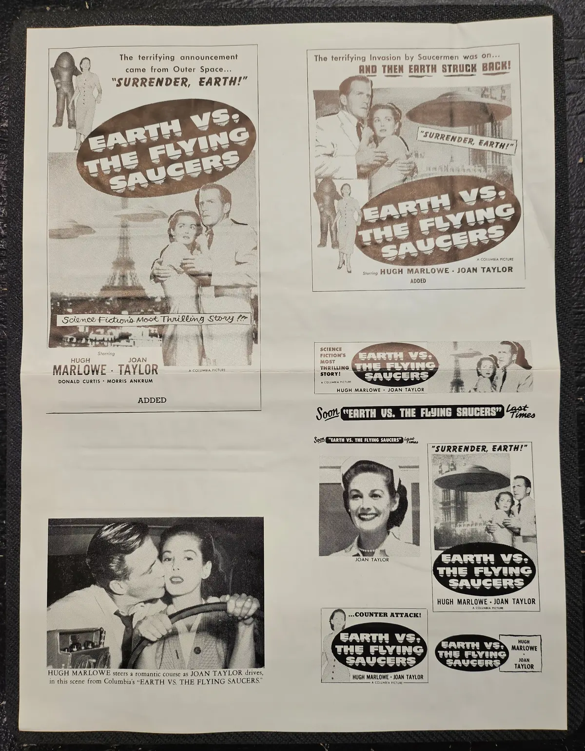 "Earth Vs. The Flying Saucers" Original Movie Ad Clip Art Print 1