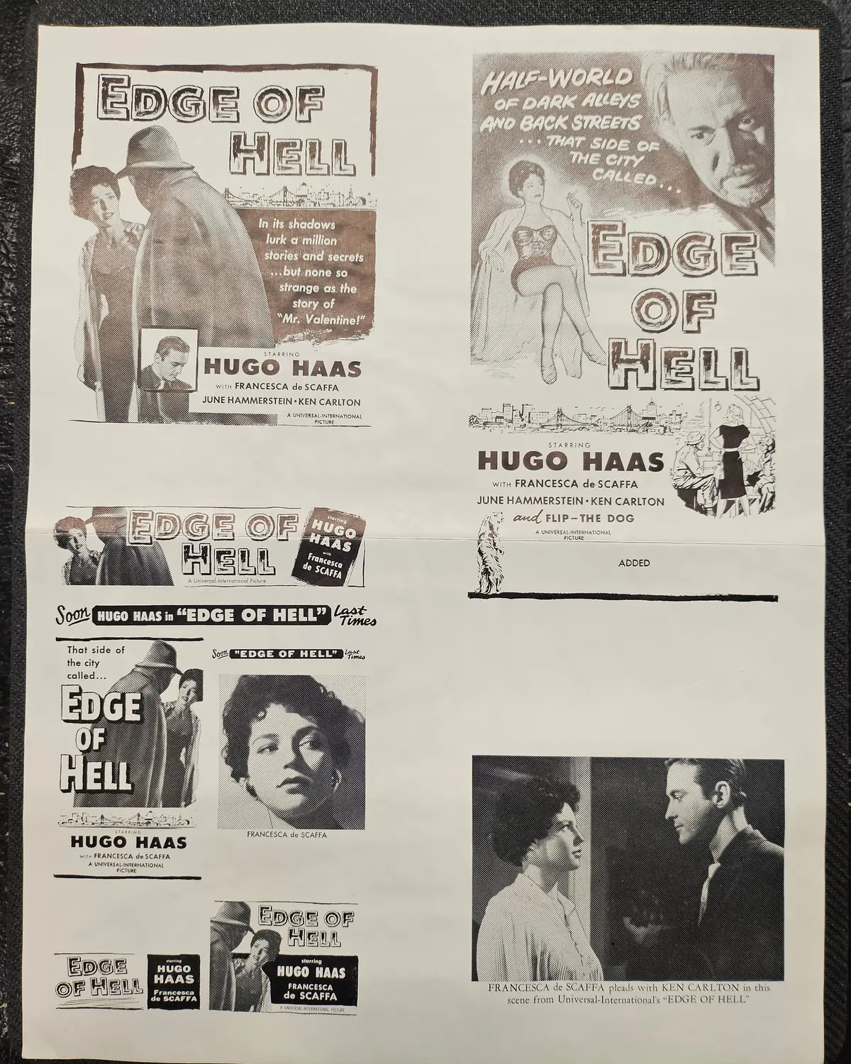 "Edge Of Hell" Original Movie Ad Mat Mold And Ad Clip Art Print 1