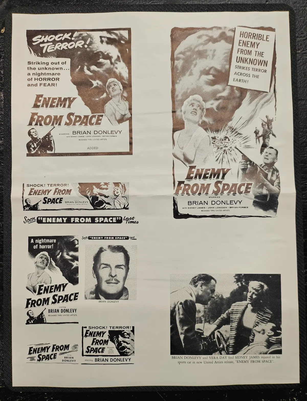 "Enemy From Space (Quatermass 2)" Original Movie Ad Mat Mold And Ad Clip Art Print 1