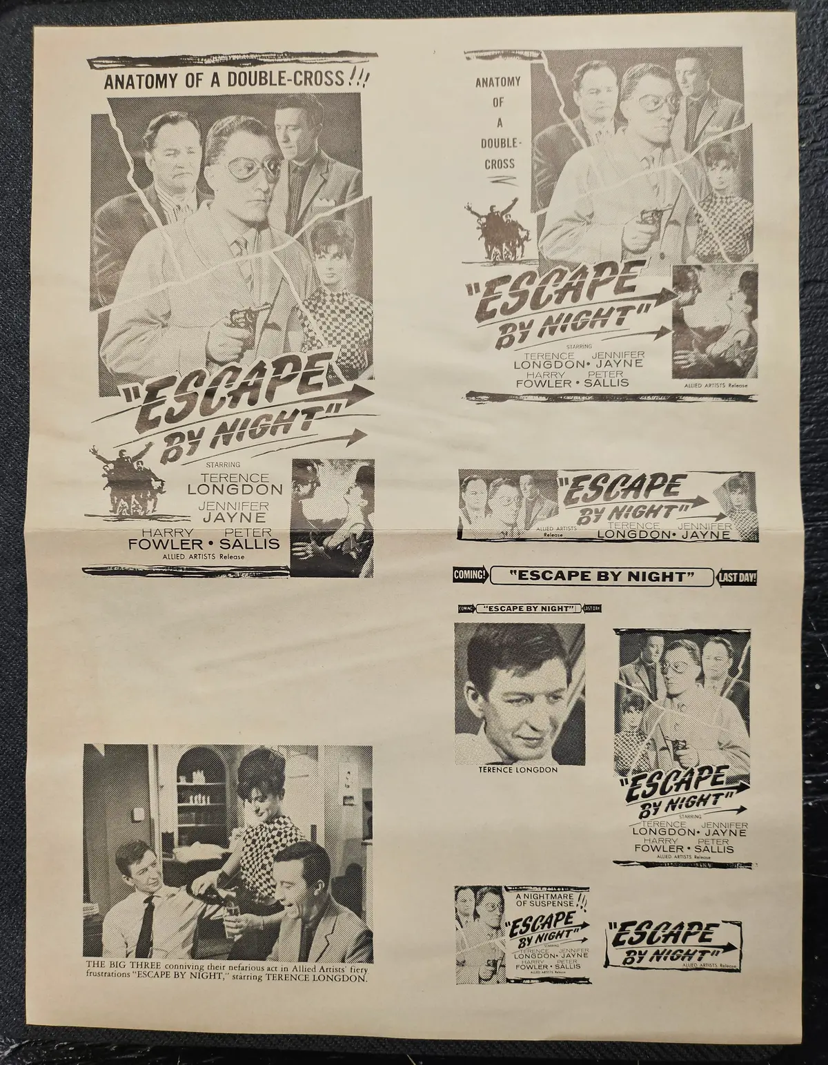 "Escape By Night" Original Movie Ad Clip Art Print 1