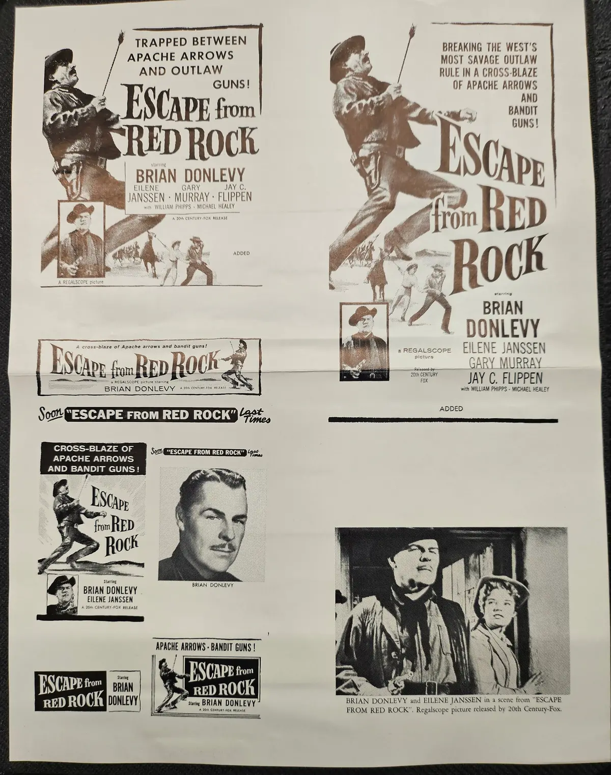 "Escape From Red Rock" Original Movie Ad Mat Mold And Ad Clip Art Print 1