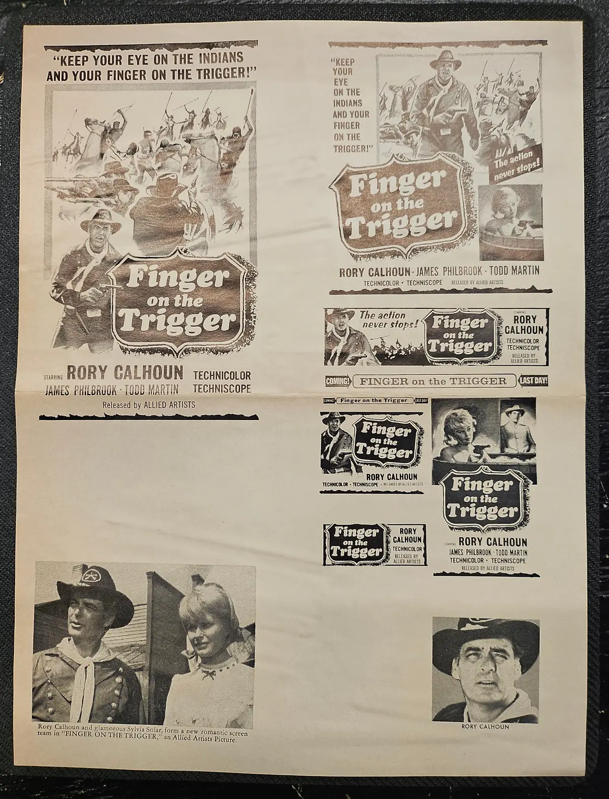 "Finger On The Trigger" Original Movie Ad Mat Mold And Ad Clip Art Print 1