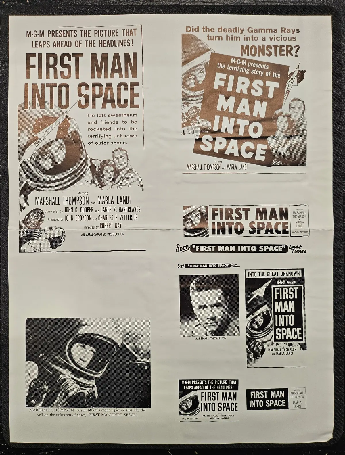 "First Man Into Space" Original Movie Ad Mat Mold And Ad Clip Art Print 1