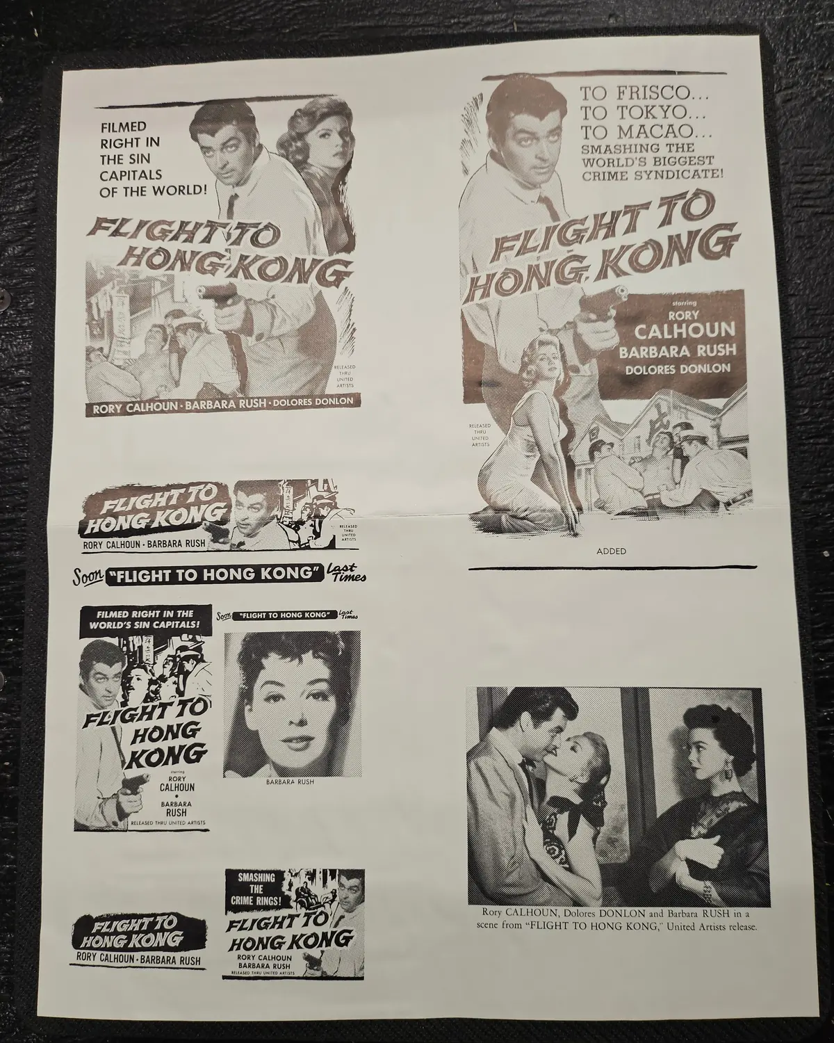 "Flight To Hong Kong" Original Movie Ad Clip Art Print 1