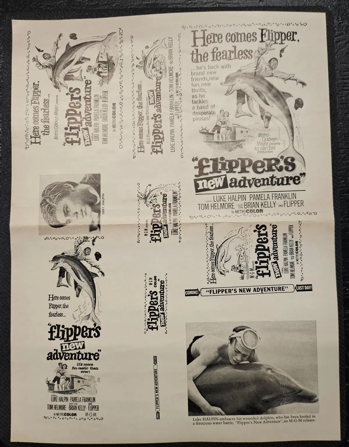 "Flipper's New Adventure" Original Movie Ad Clip Art Print 1