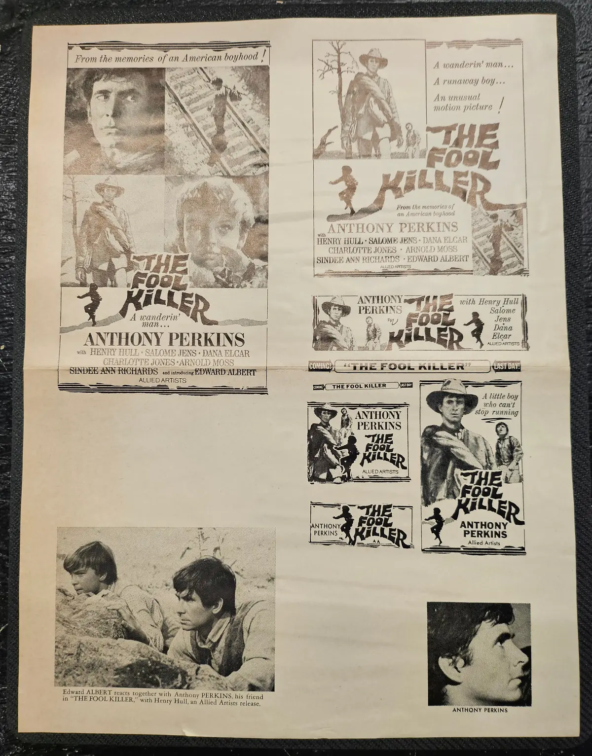 "The Fool Killer" Original Movie Ad Mat Mold And Ad Clip Art Print 1