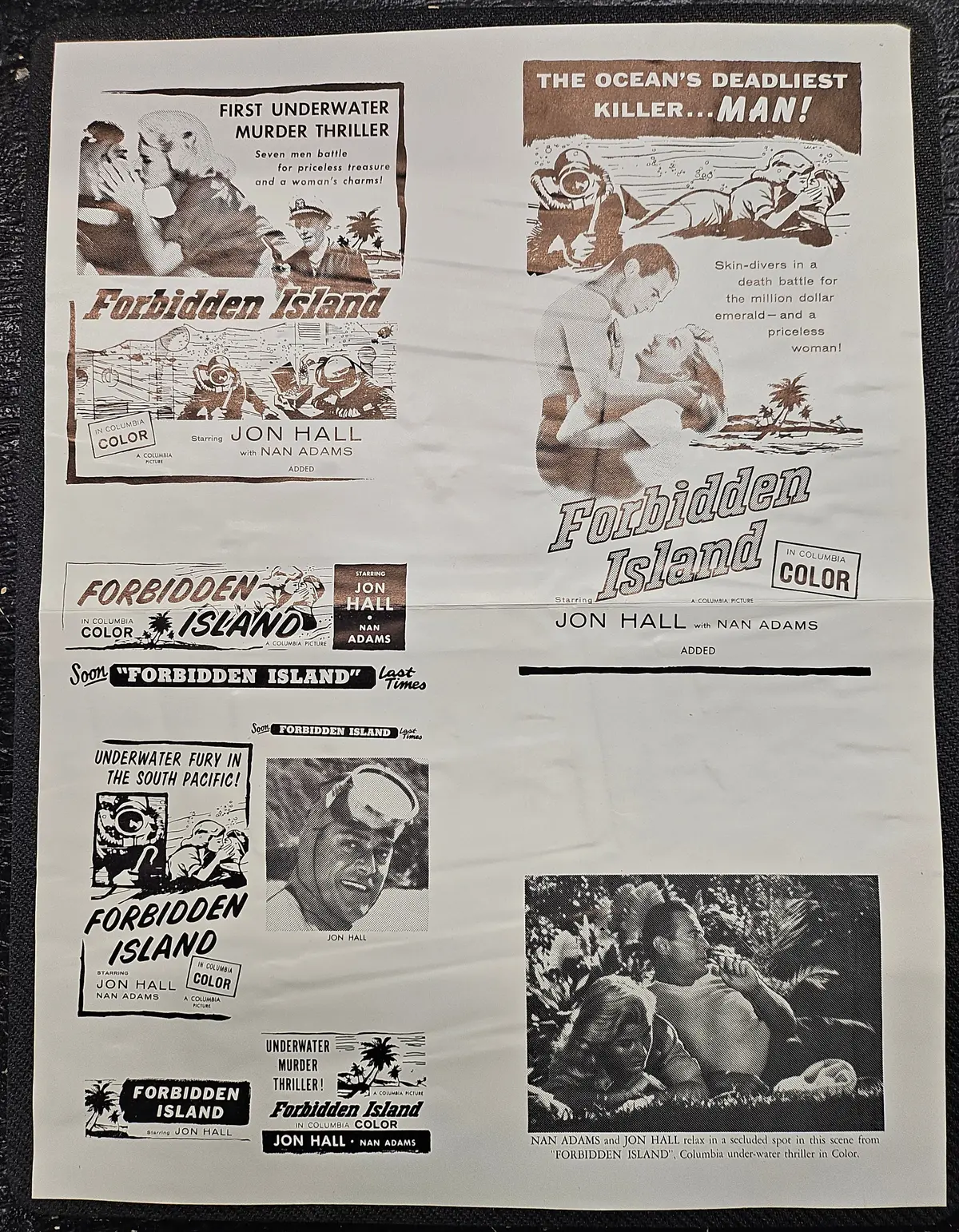 "Forbidden Island" Original Movie Ad Mat Mold And Ad Clip Art Print 1