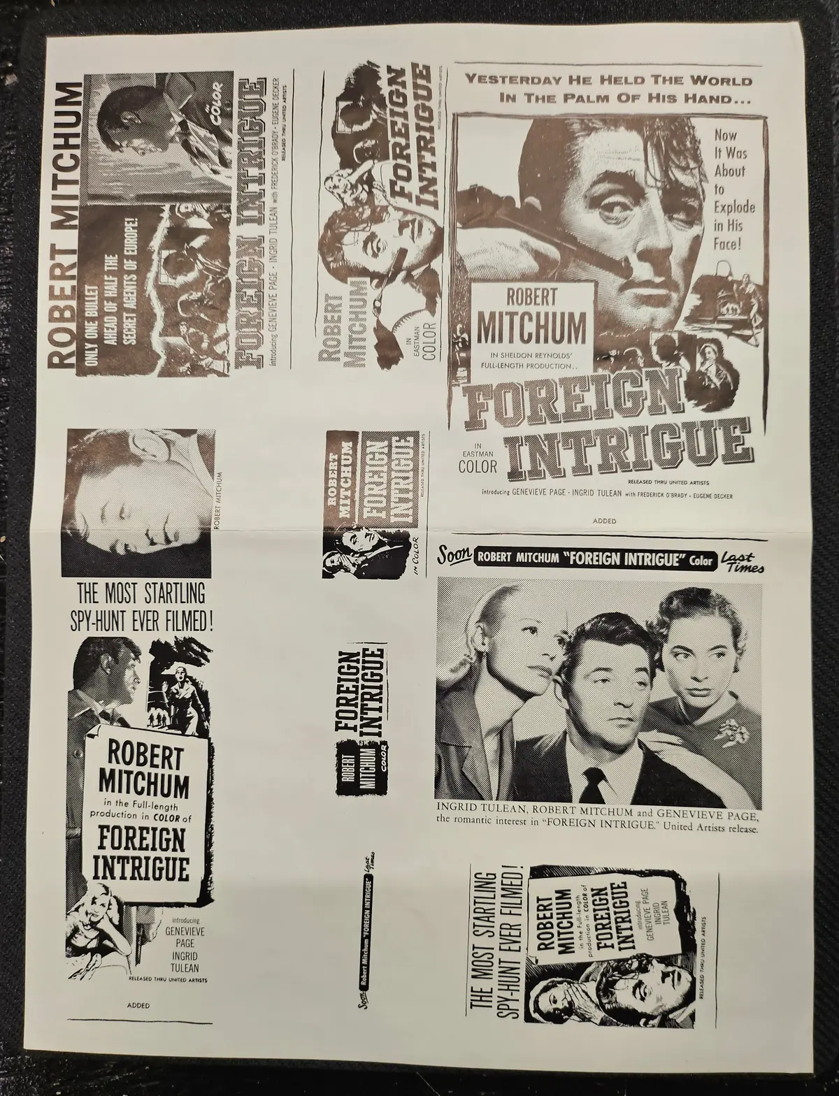 "Foreign Intrigue" Original Movie Ad Clip Art Print 1