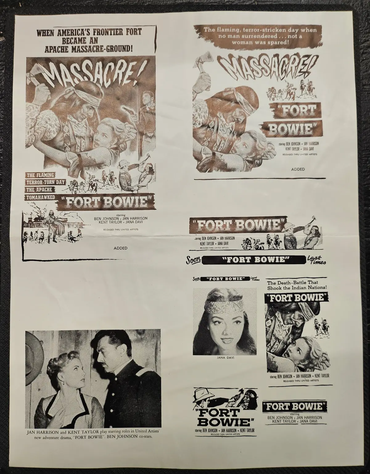 "Fort Bowie" Original Movie Ad Clip Art Print 1