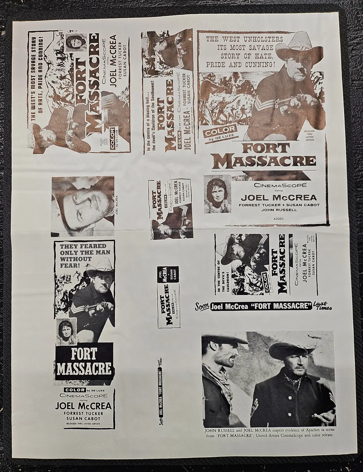 "Fort Massacre" Original Movie Ad Clip Art Print 1