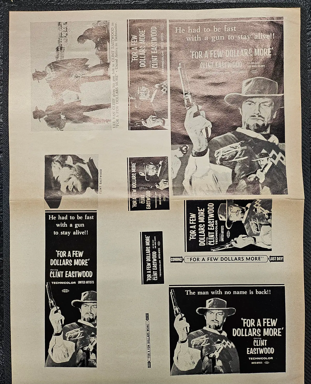 "For A Few Dollars More" Original Movie Ad Mat Mold And Ad Clip Art Print 1