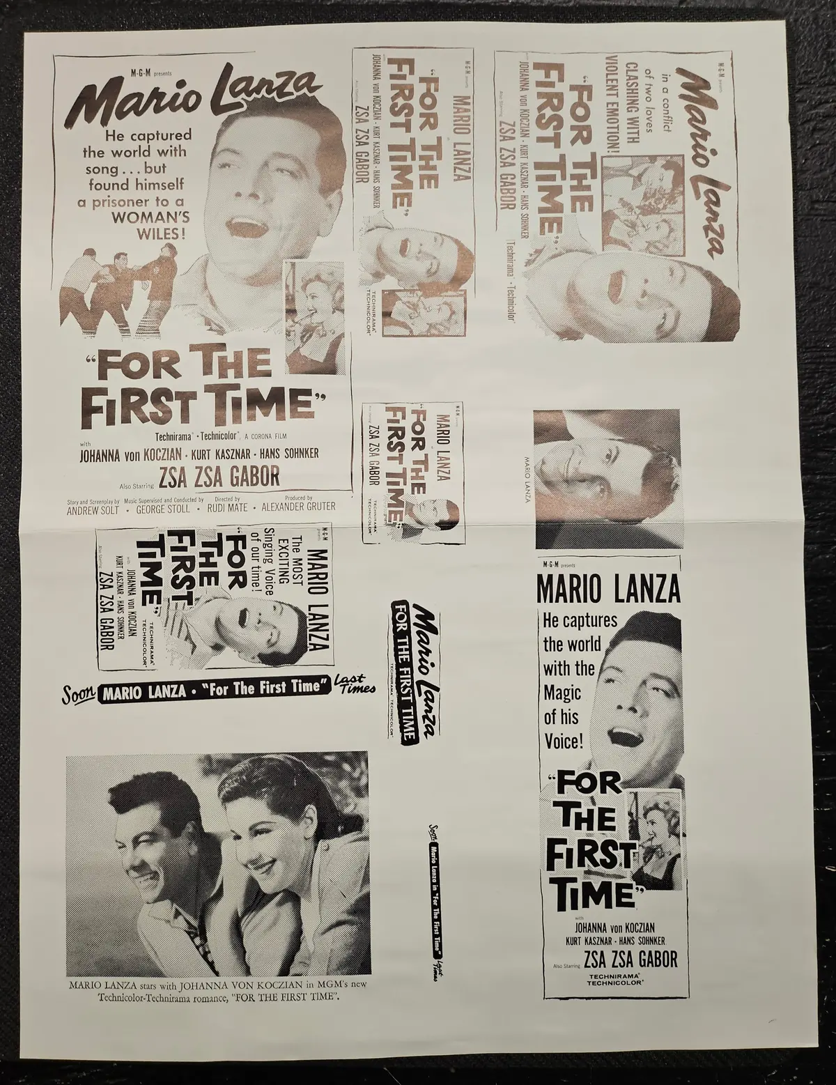 "For The First Time" Original Movie Ad Mat Mold And Ad Clip Art Print 1
