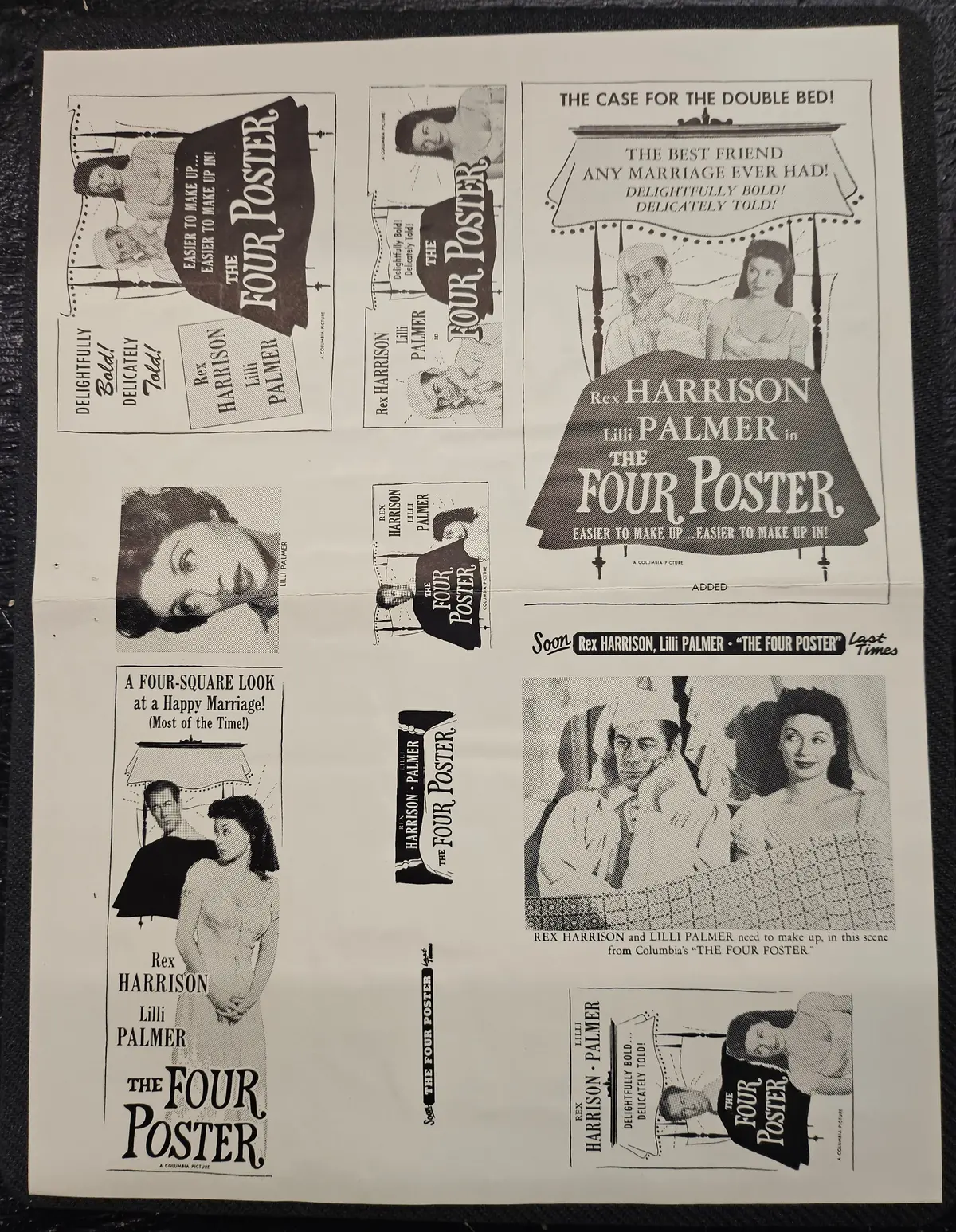 "The Four Poster" Original Movie Ad Mat Mold And Ad Clip Art Print 1