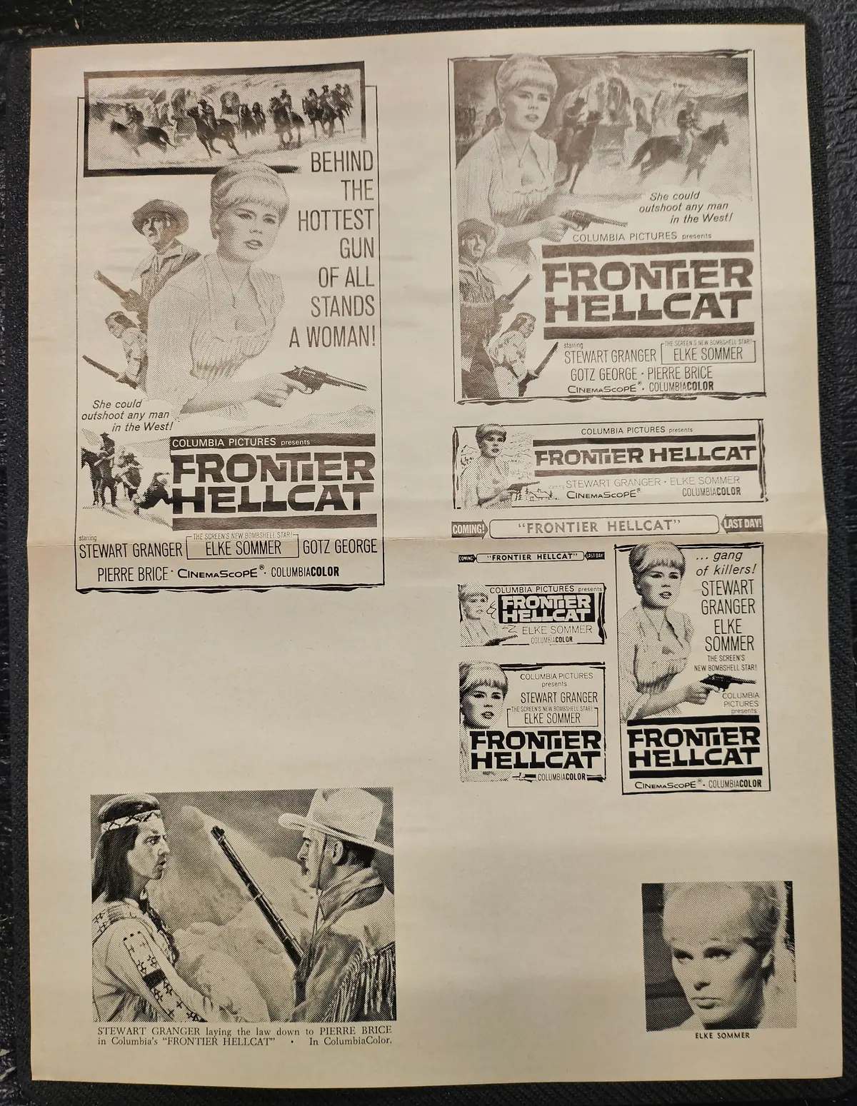 "Frontier Hellcat (Amongst Vultures)" Original Movie Ad Mat Mold And Ad Clip Art Print 1