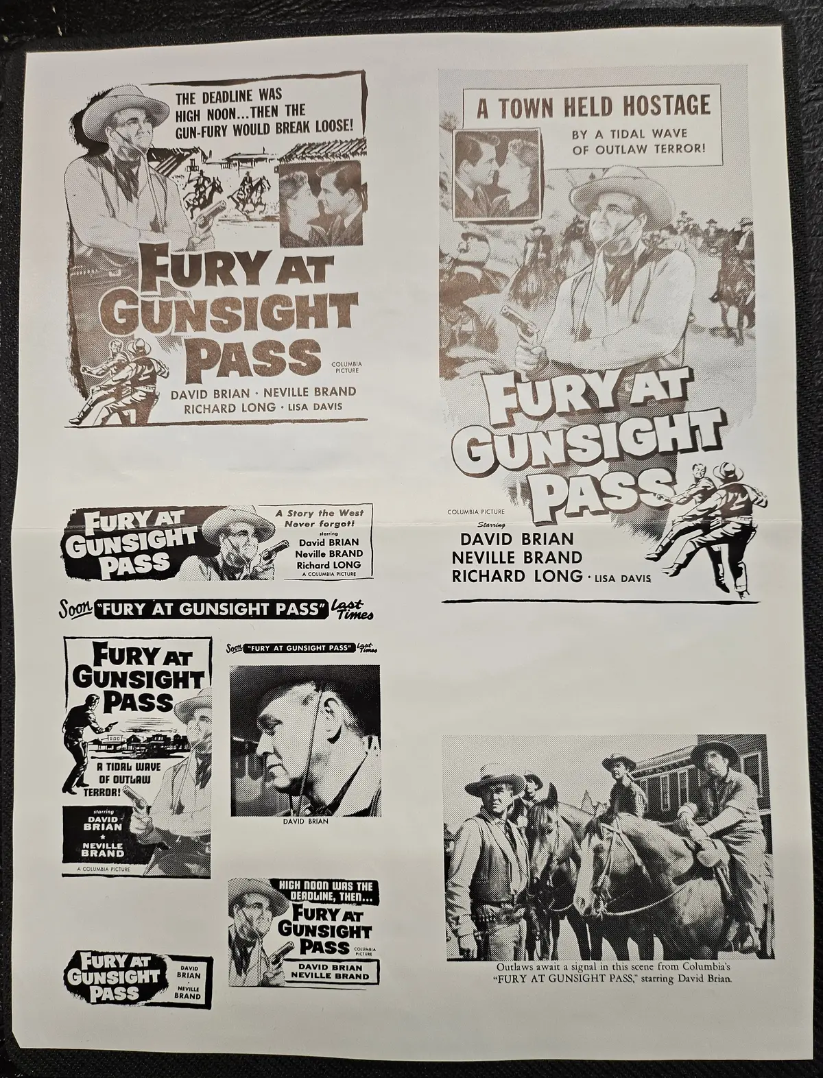 "Fury At Gunsight Pass" Original Movie Ad Clip Art Print 1