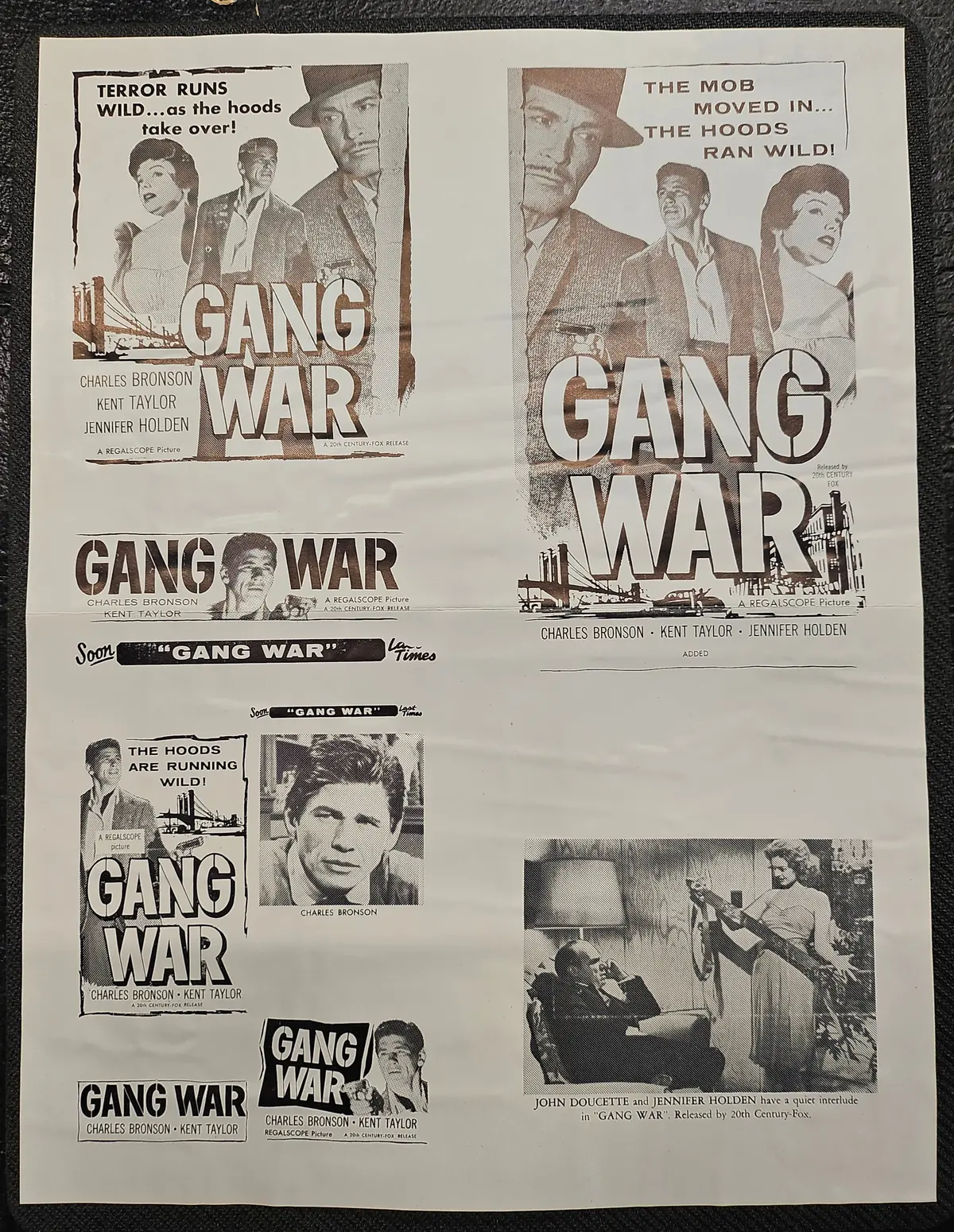 "Gang War" Original Movie Ad Mat Mold And Ad Clip Art Print 1