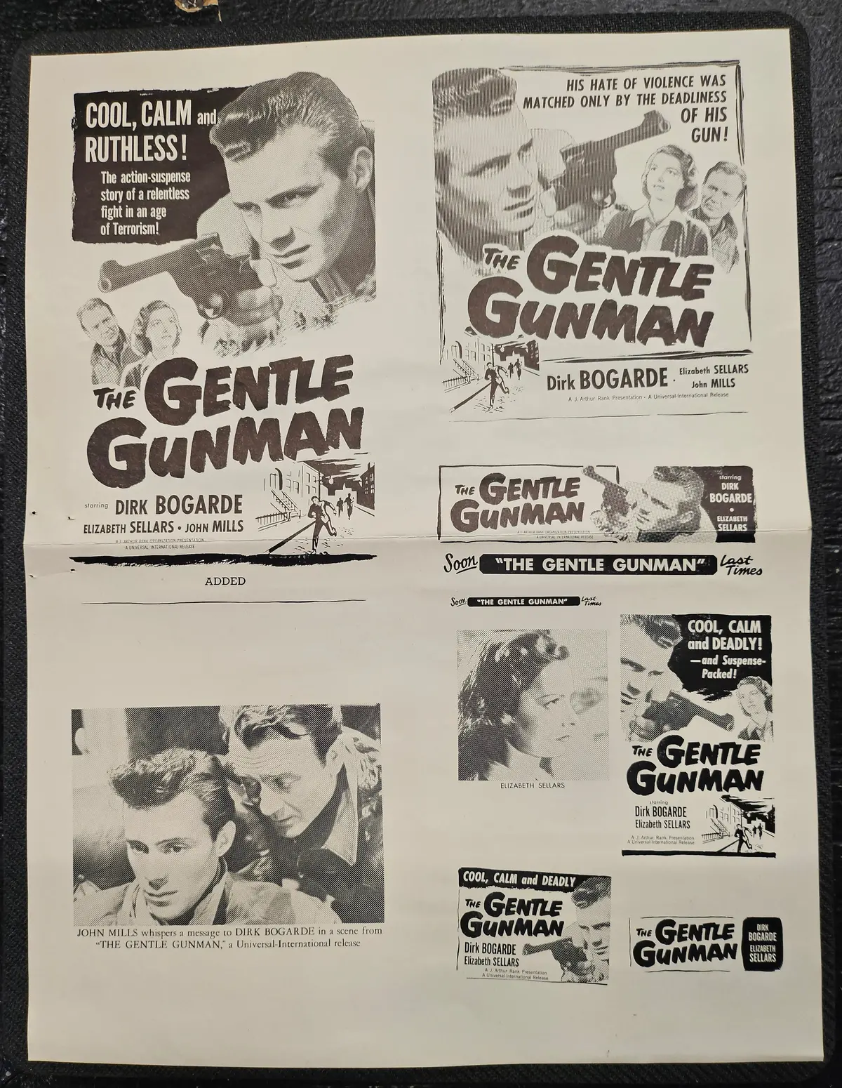 "The Gentle Gunman" Original Movie Ad Mat Mold And Ad Clip Art Print 1