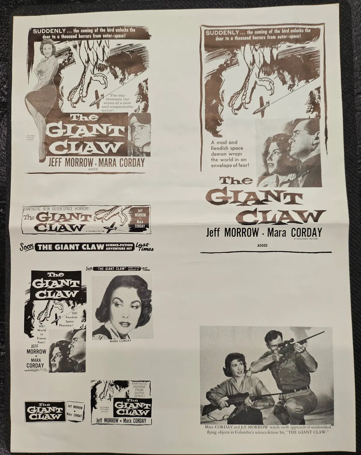 "The Giant Claw" Original Movie Ad Mat Mold And Ad Clip Art Print 1