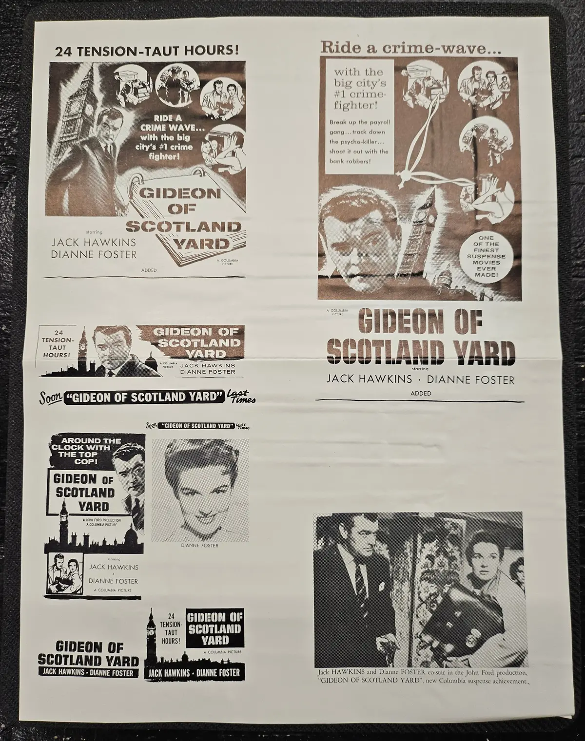 "Gideon Of Scotland Yard" Original Movie Ad Mat Mold And Ad Clip Art Print 1