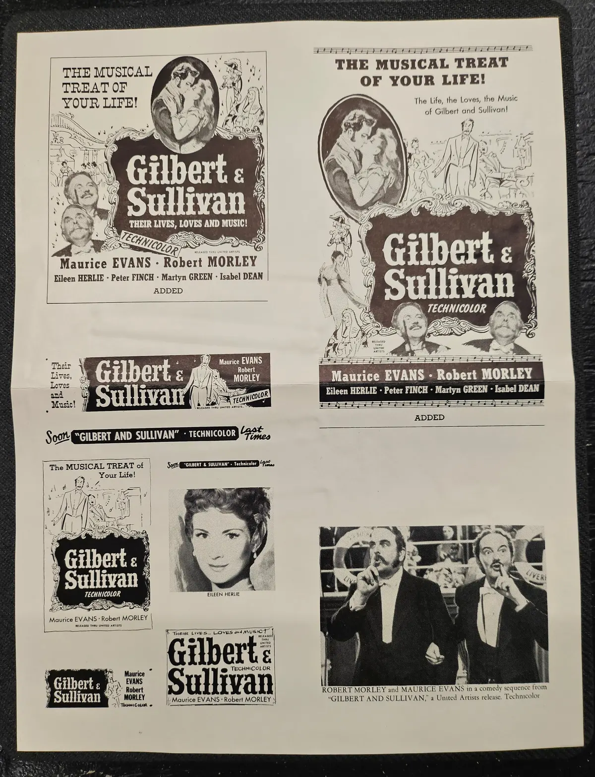 "Gilbert And Sullivan" Original Movie Ad Mat Mold And Ad Clip Art Print 1
