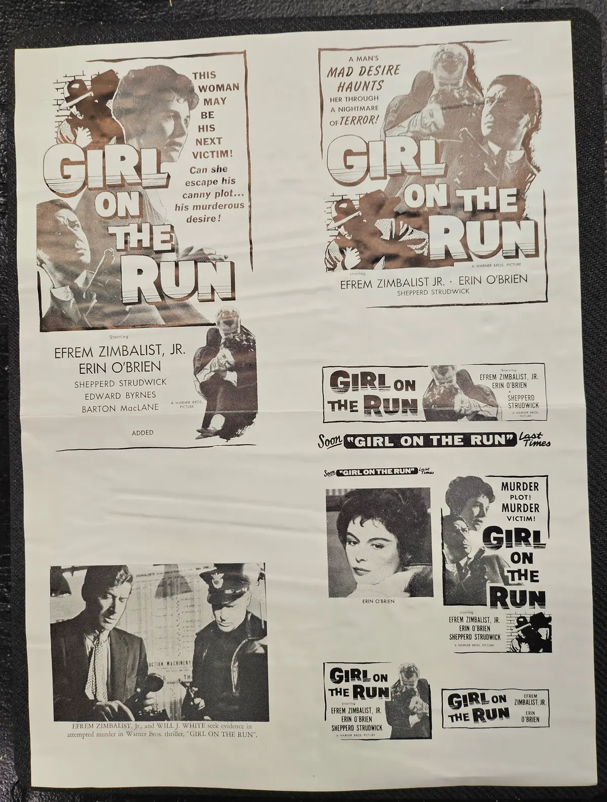 "Girl On The Run" Original Movie Ad Clip Art Print 1