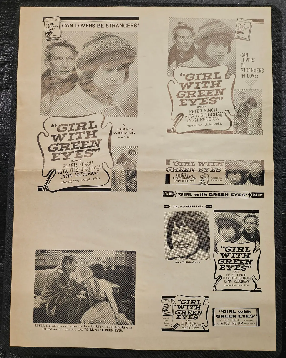 "Girl With Green Eyes" Original Movie Ad Clip Art Print 1