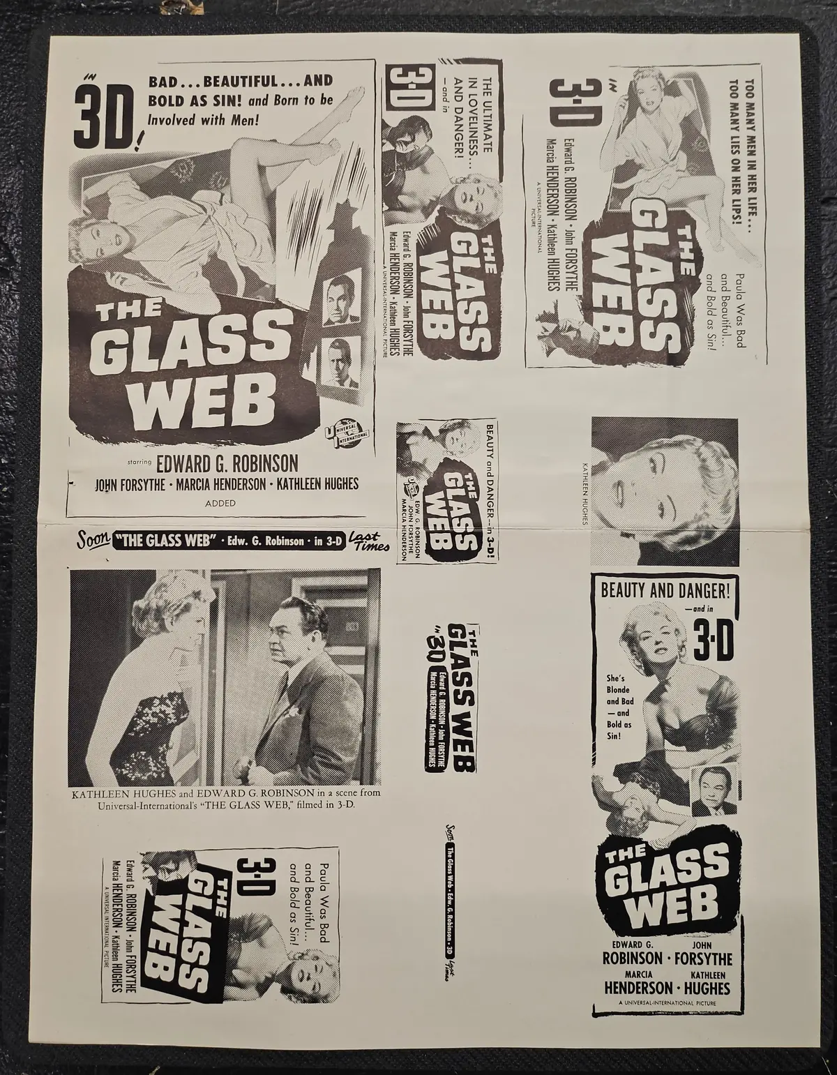 "The Glass Web" Original Movie Ad Printer Plate And Ad Clip Art Print 1